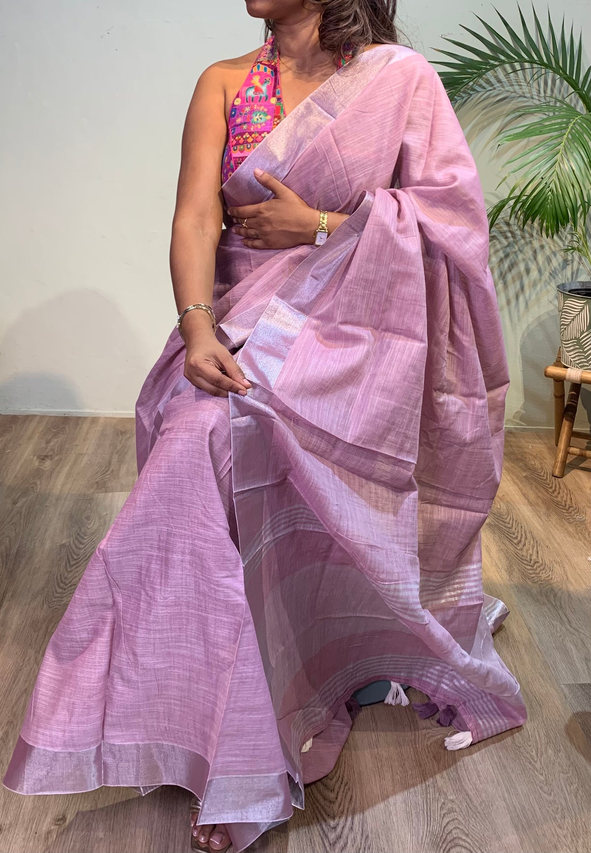Linen saree