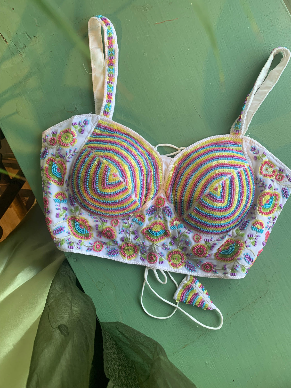 Beaded corset choli