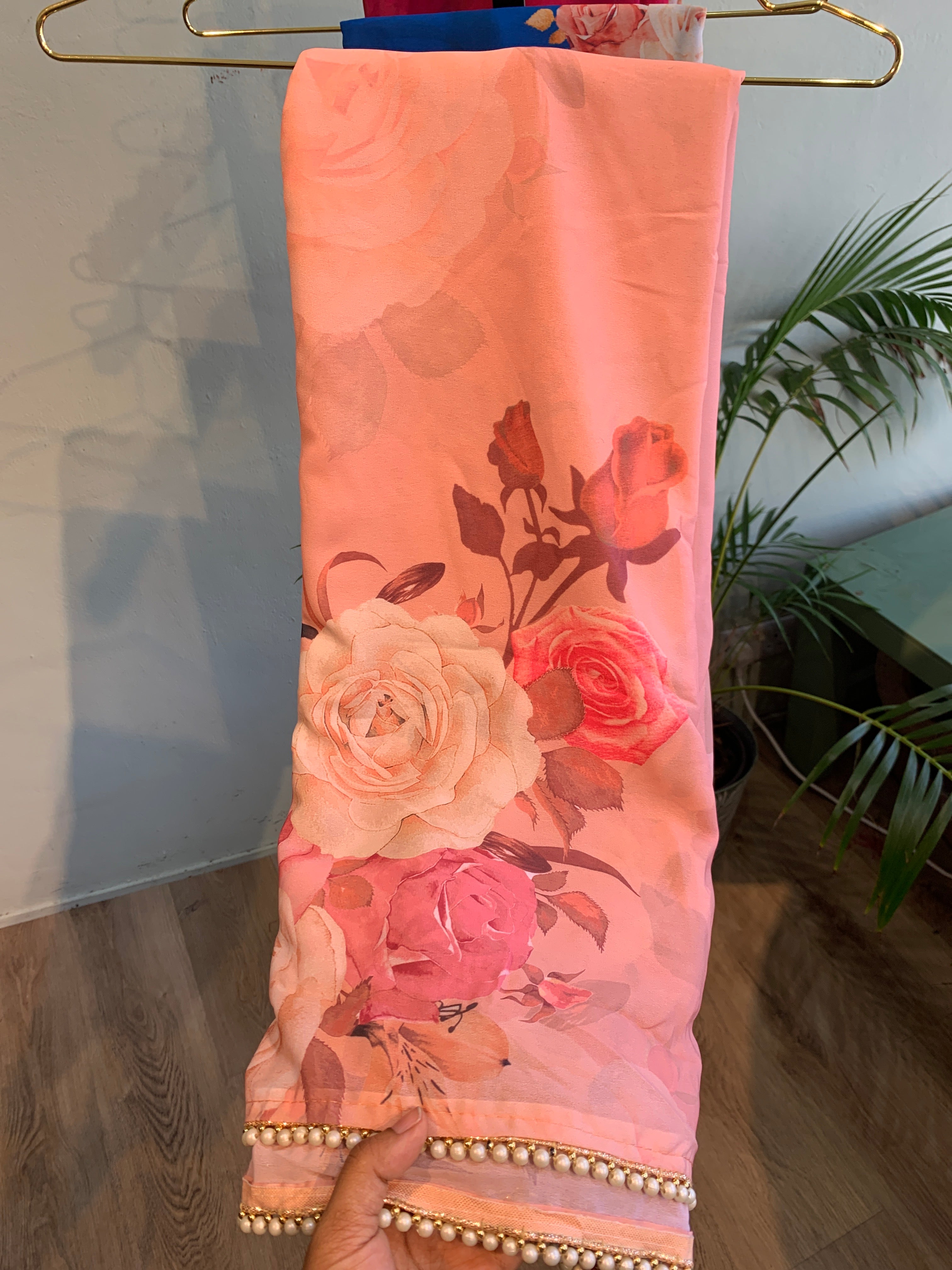 Georgette floral saree