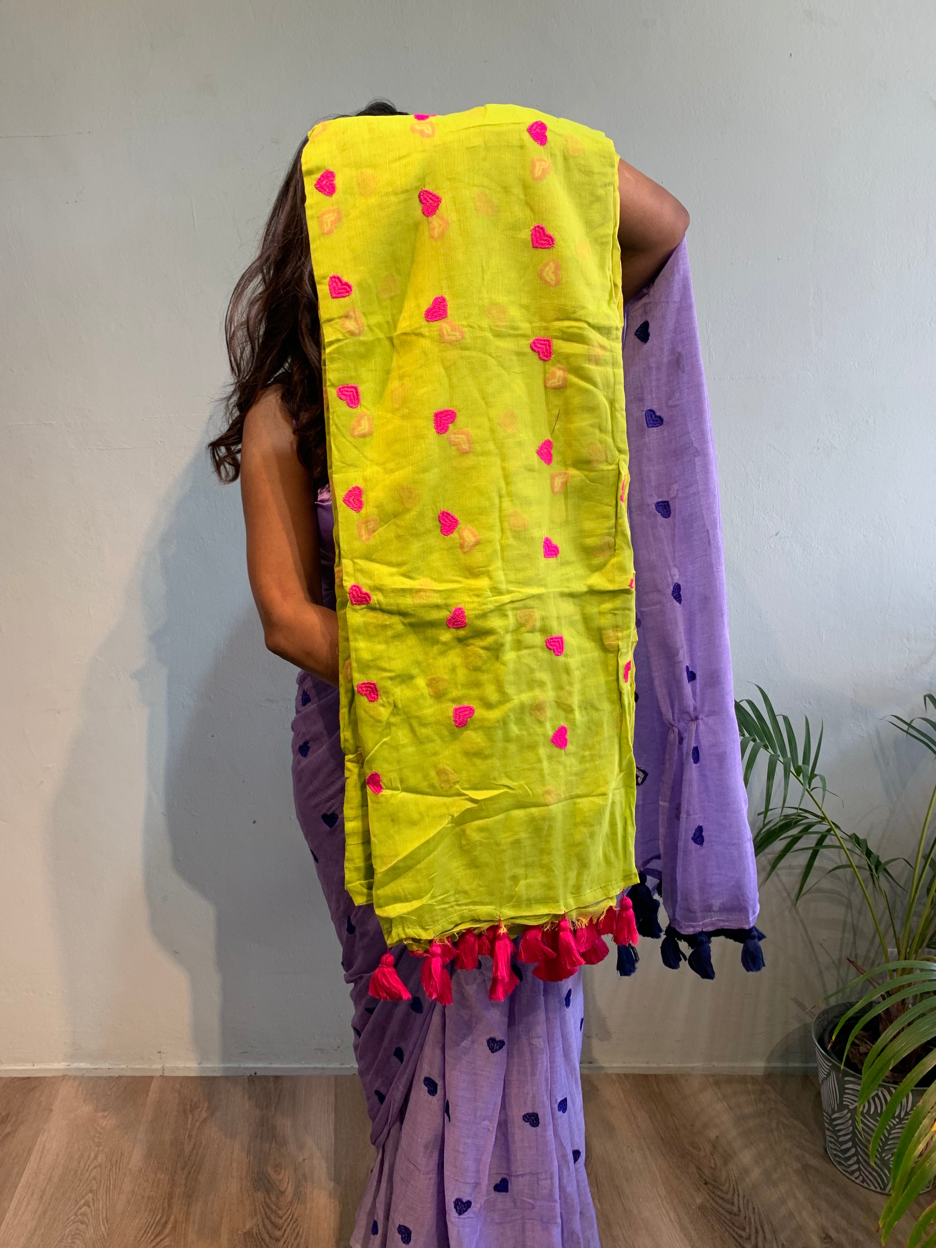 Heart mulmul saree