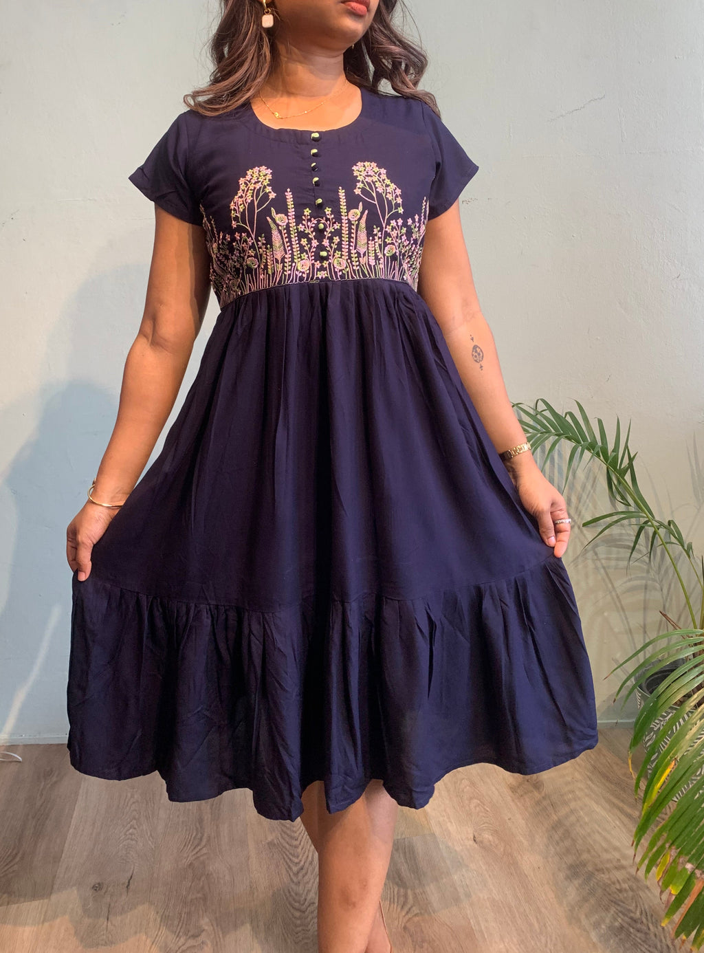 Embroidered cotton dress