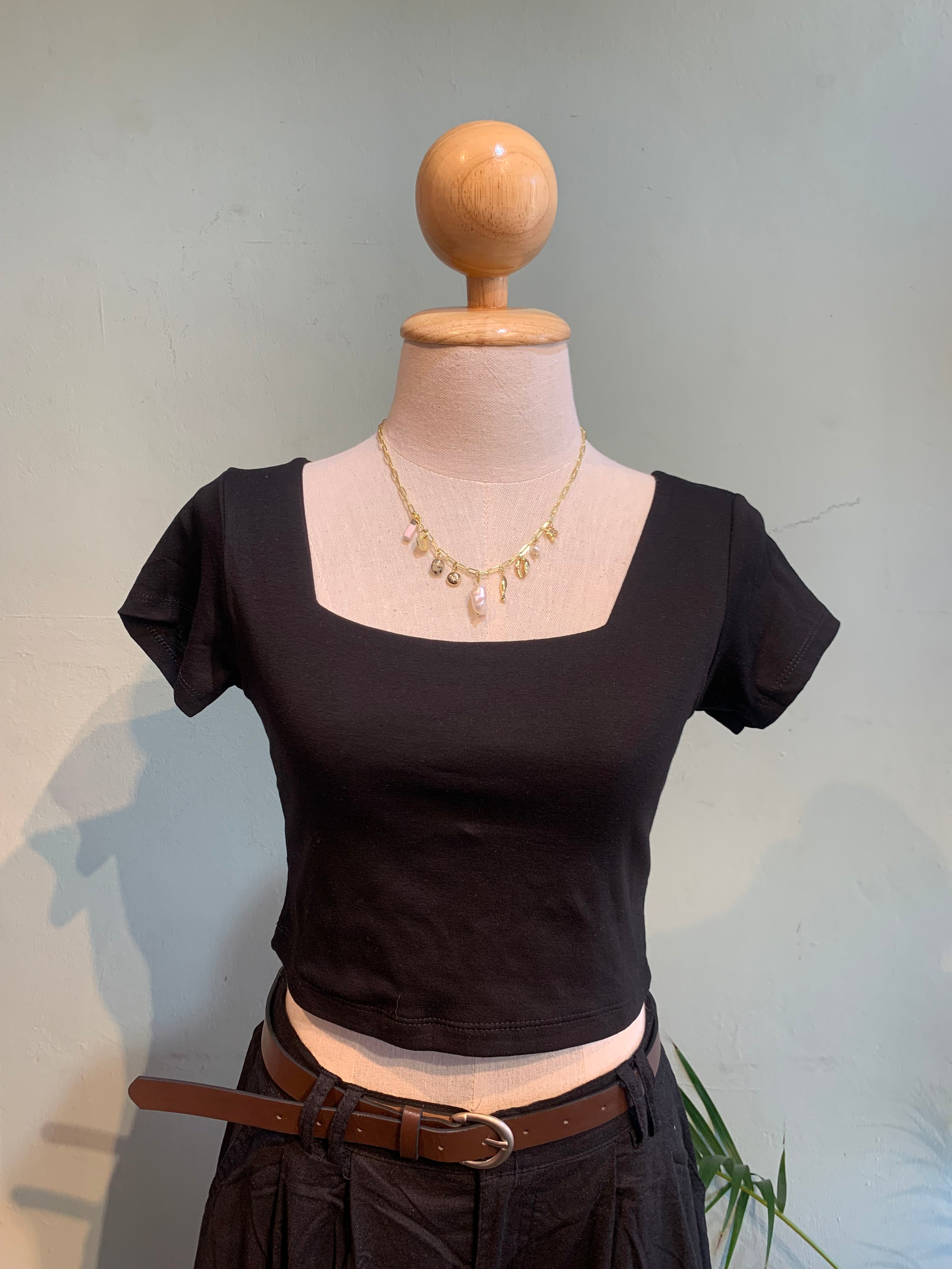 Crop top square neck