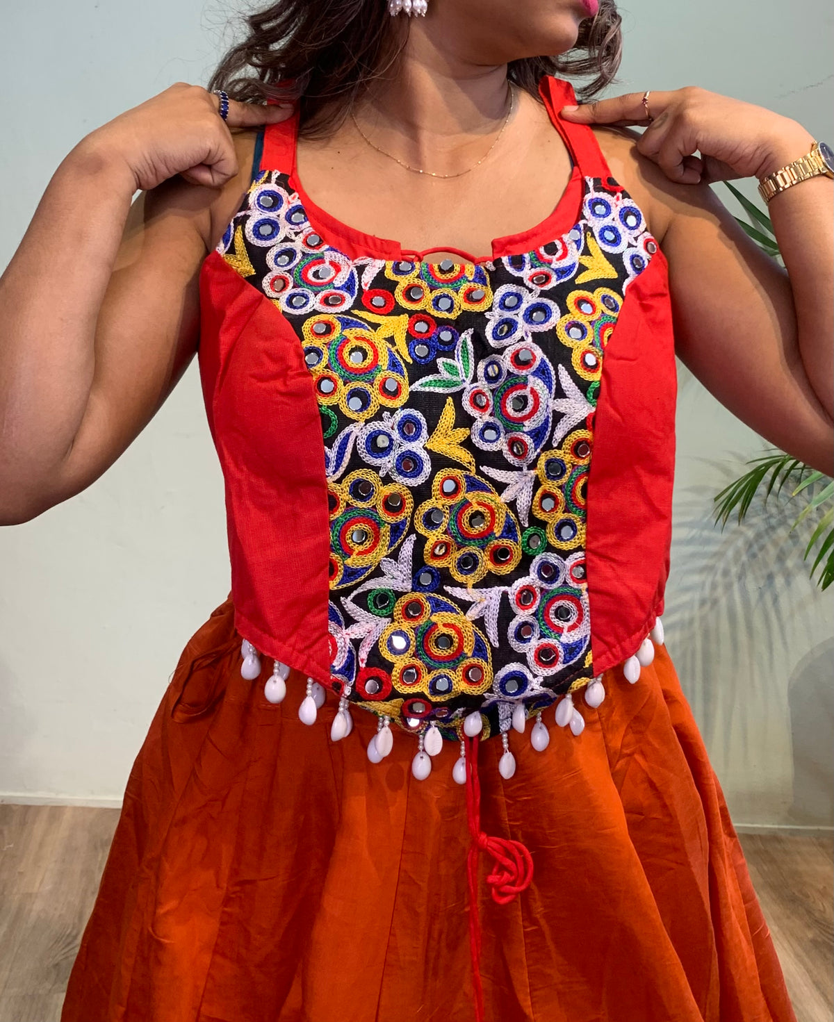Multi cowrie choli