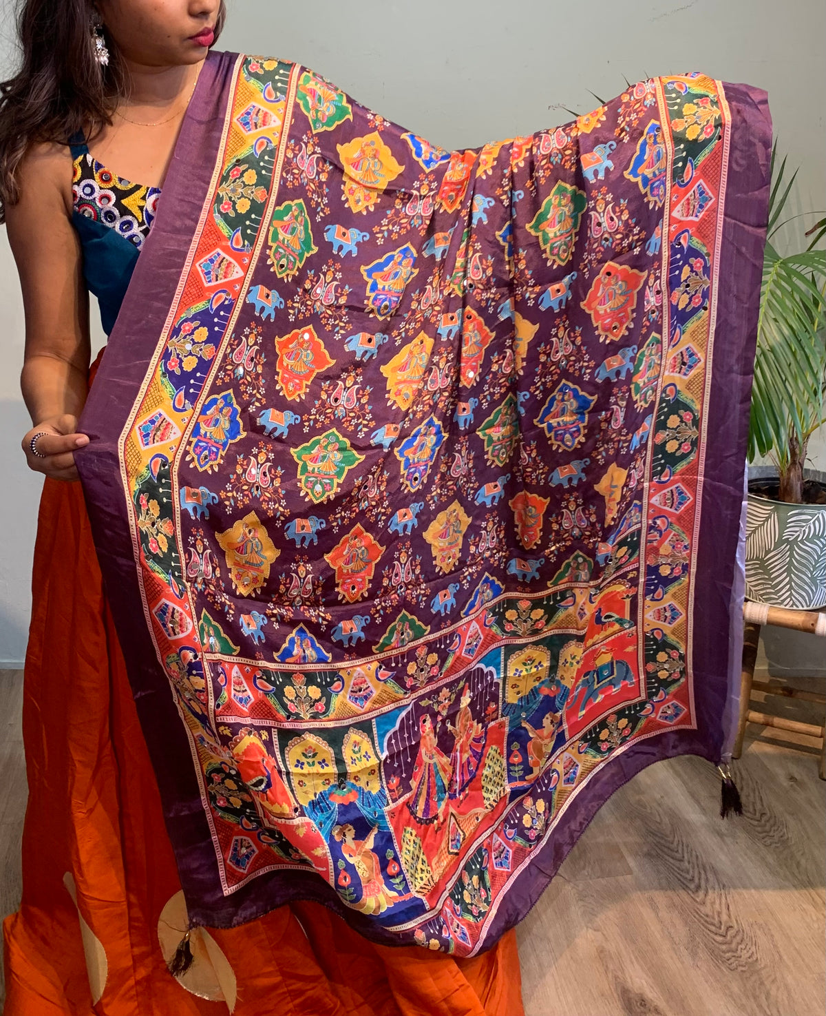 Multi mirror dupatta