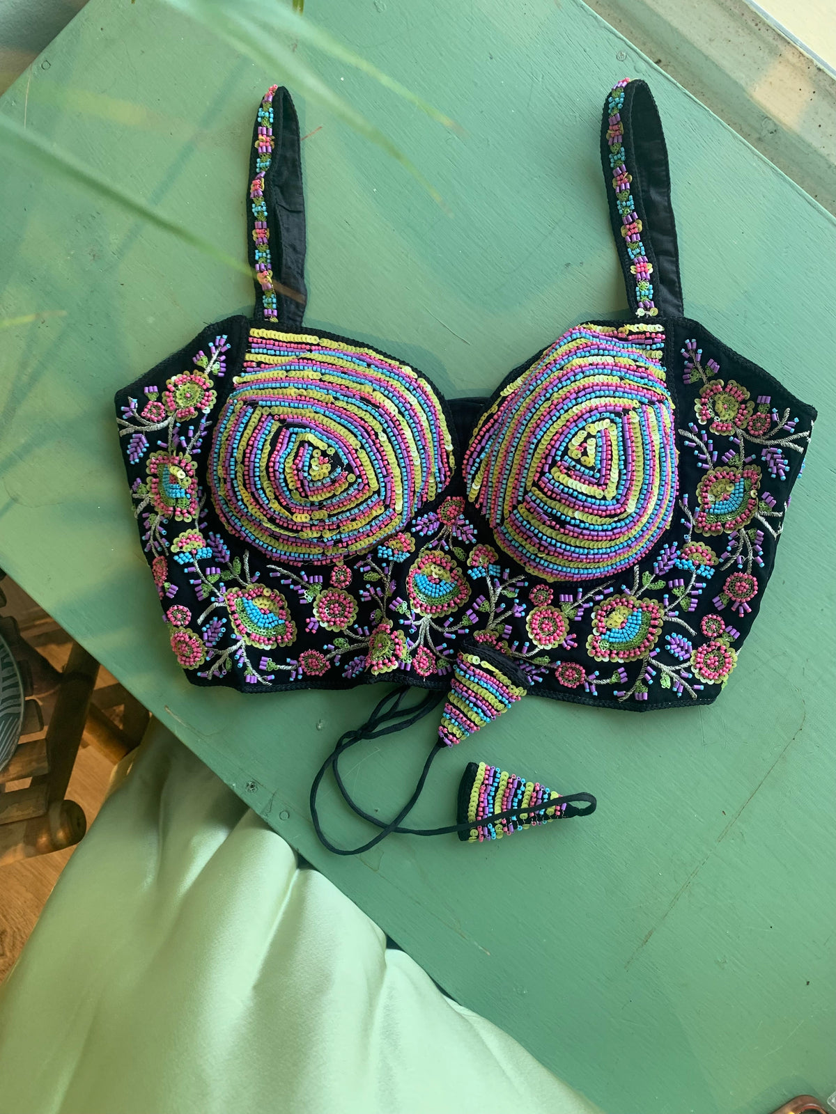 Beaded corset choli