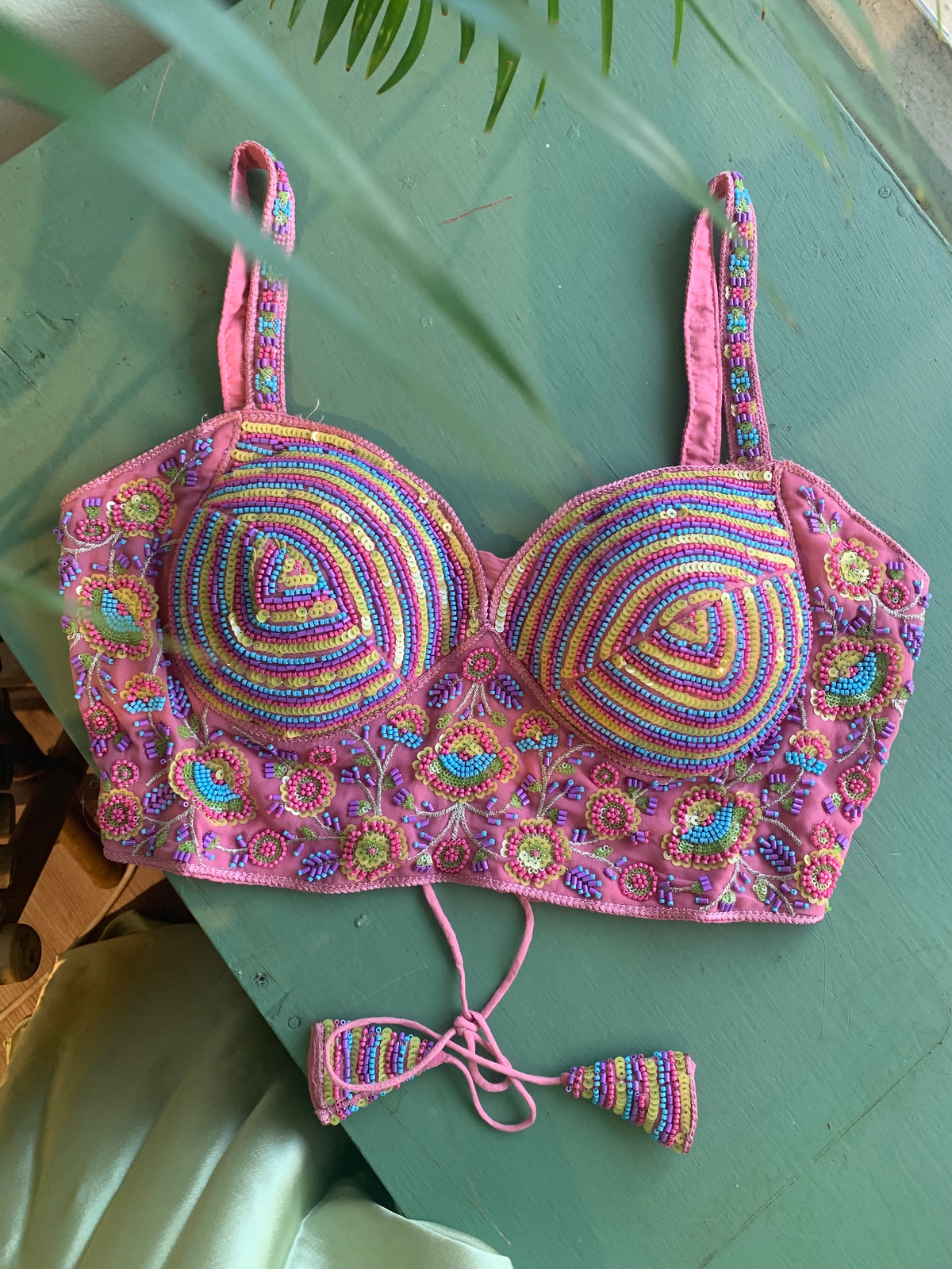 Beaded corset choli