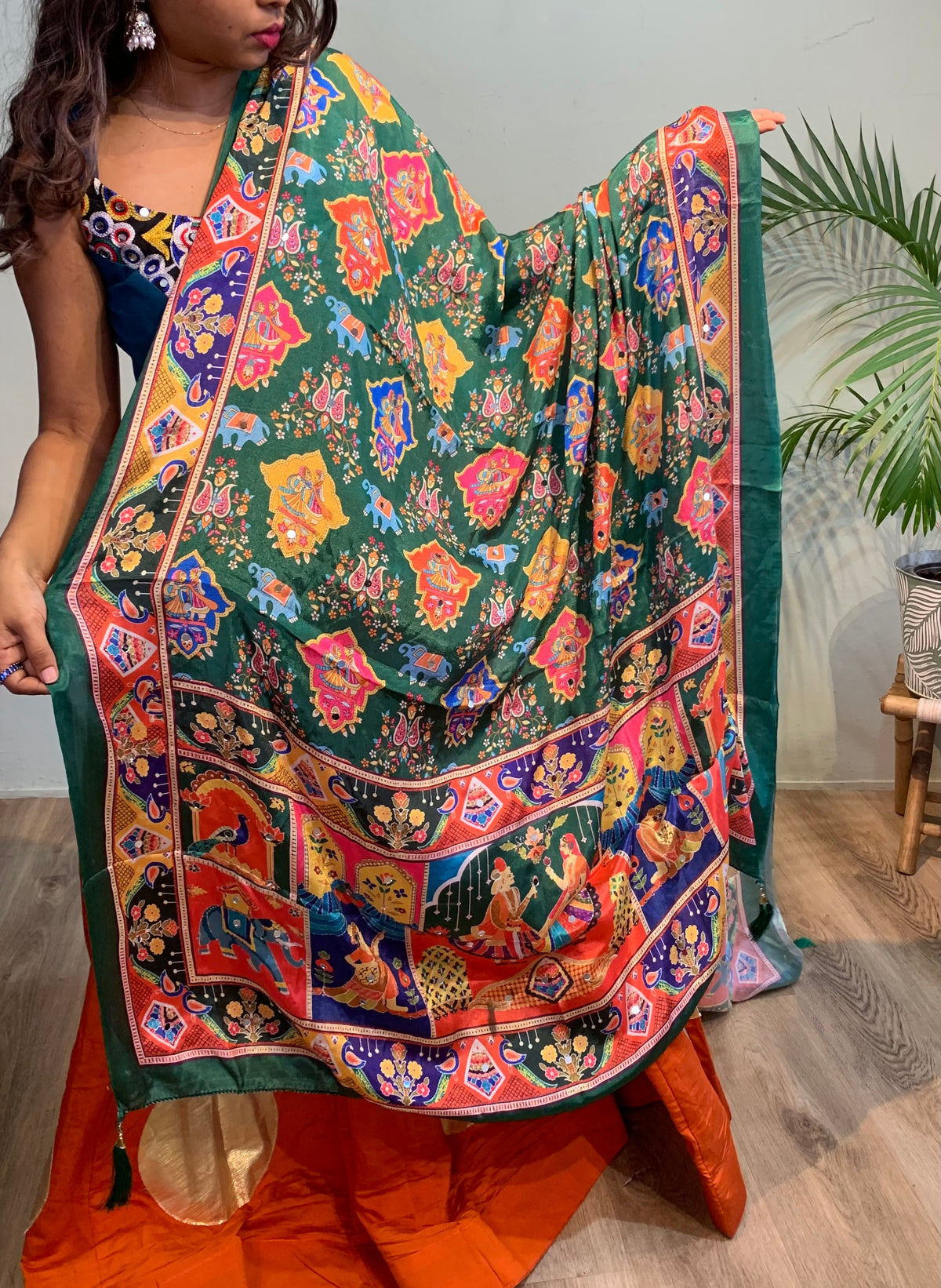 Multi mirror dupatta