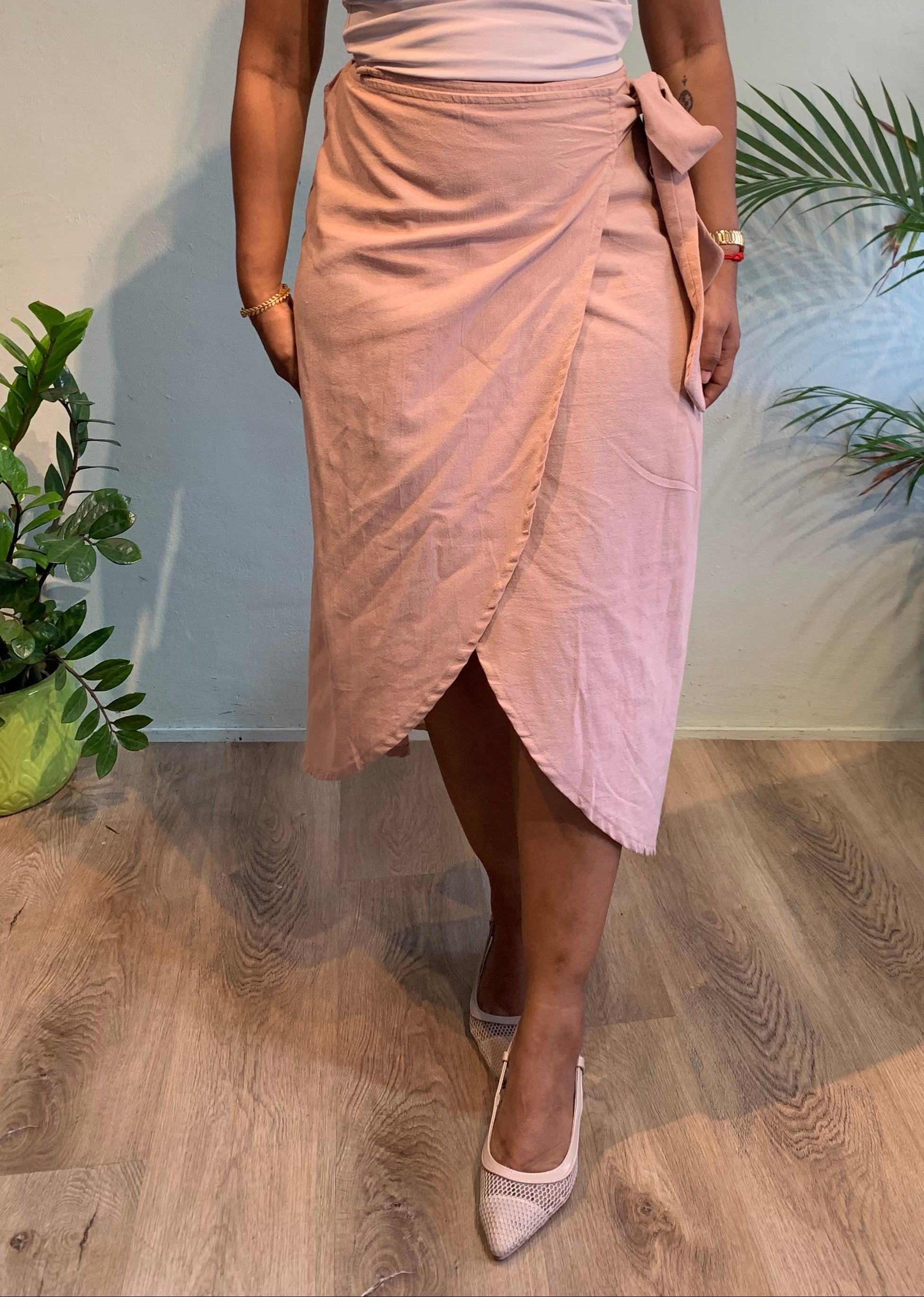 Wrap skirt long