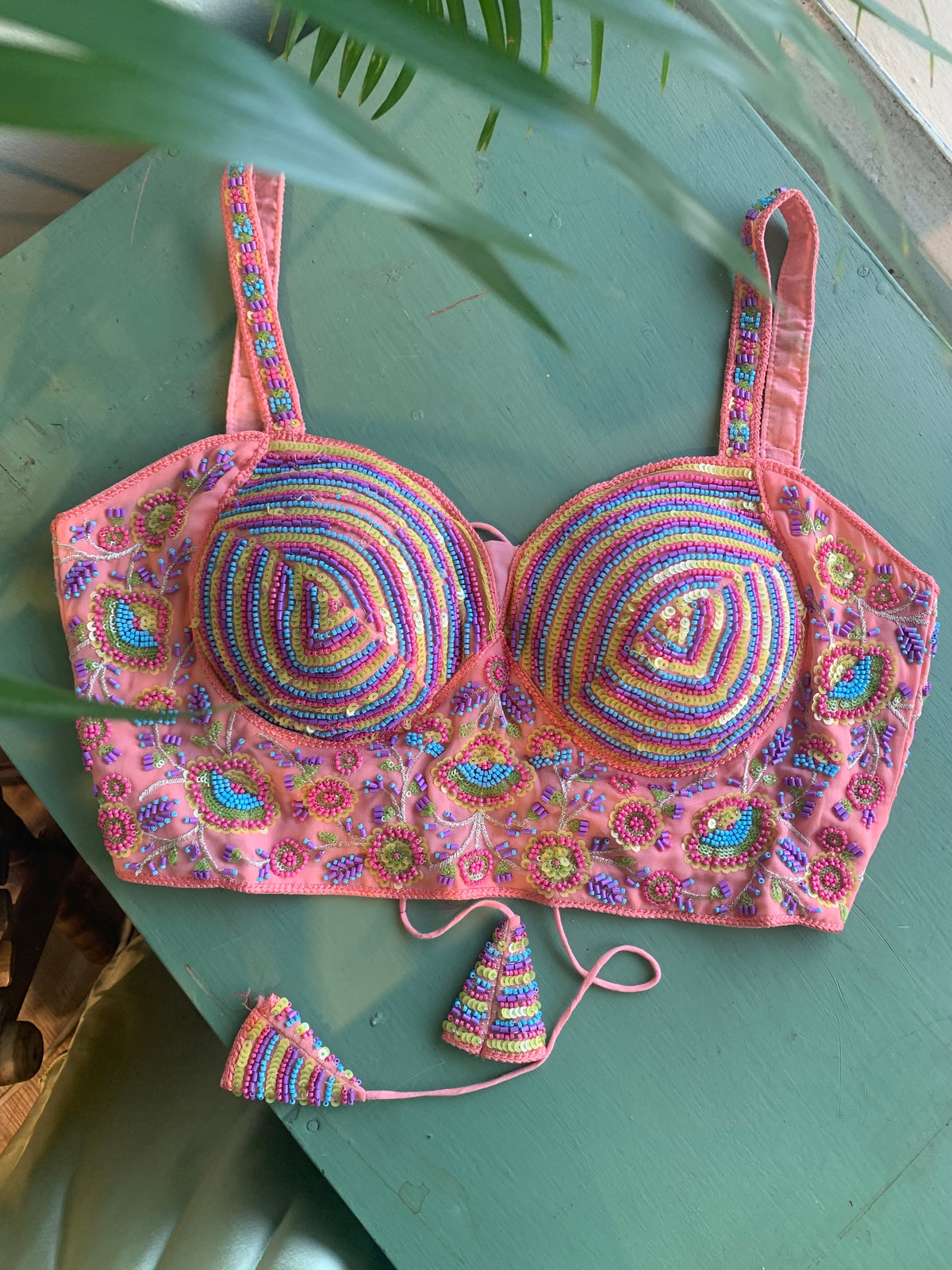 Beaded corset choli