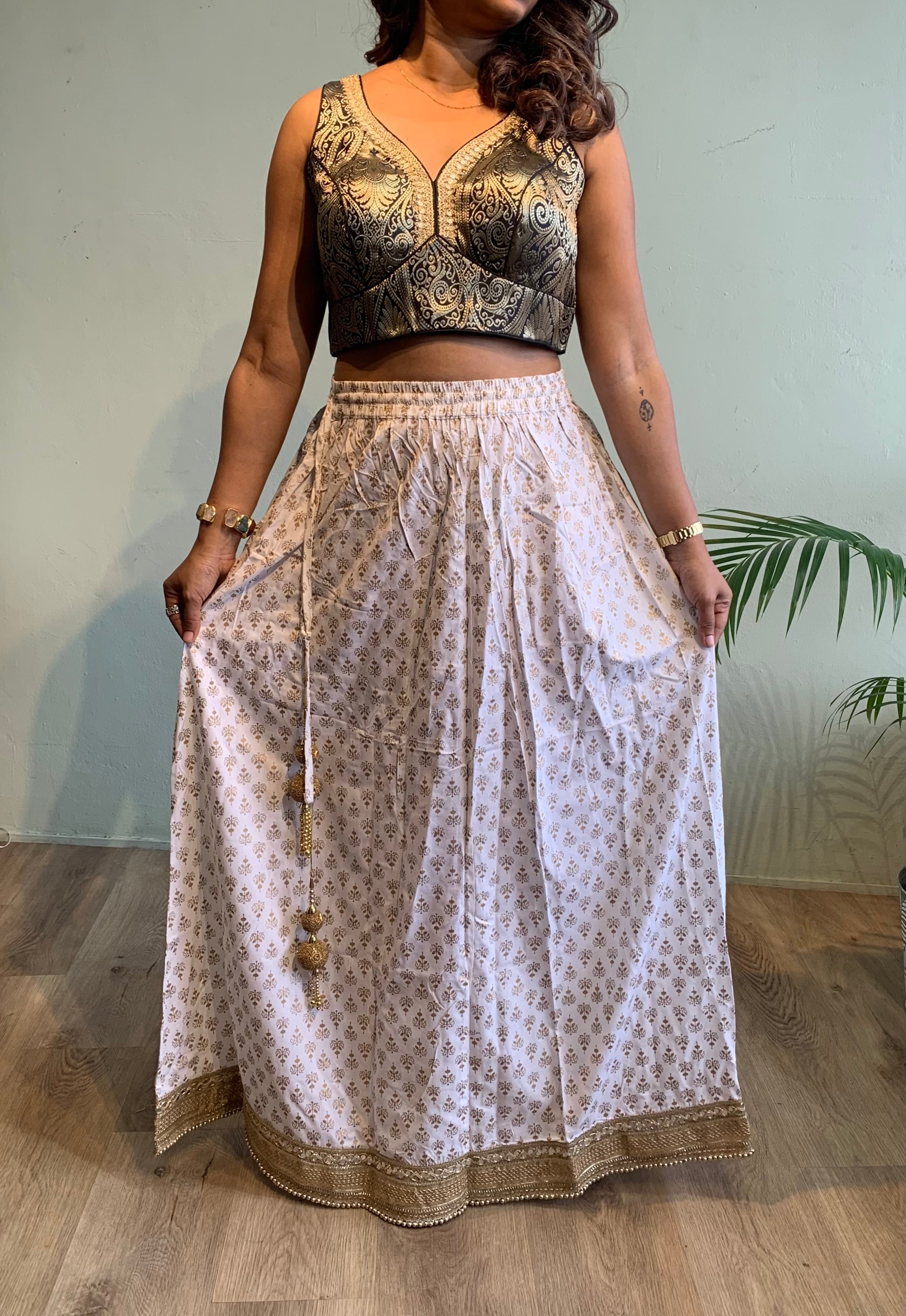 Cotton chanderi skirt