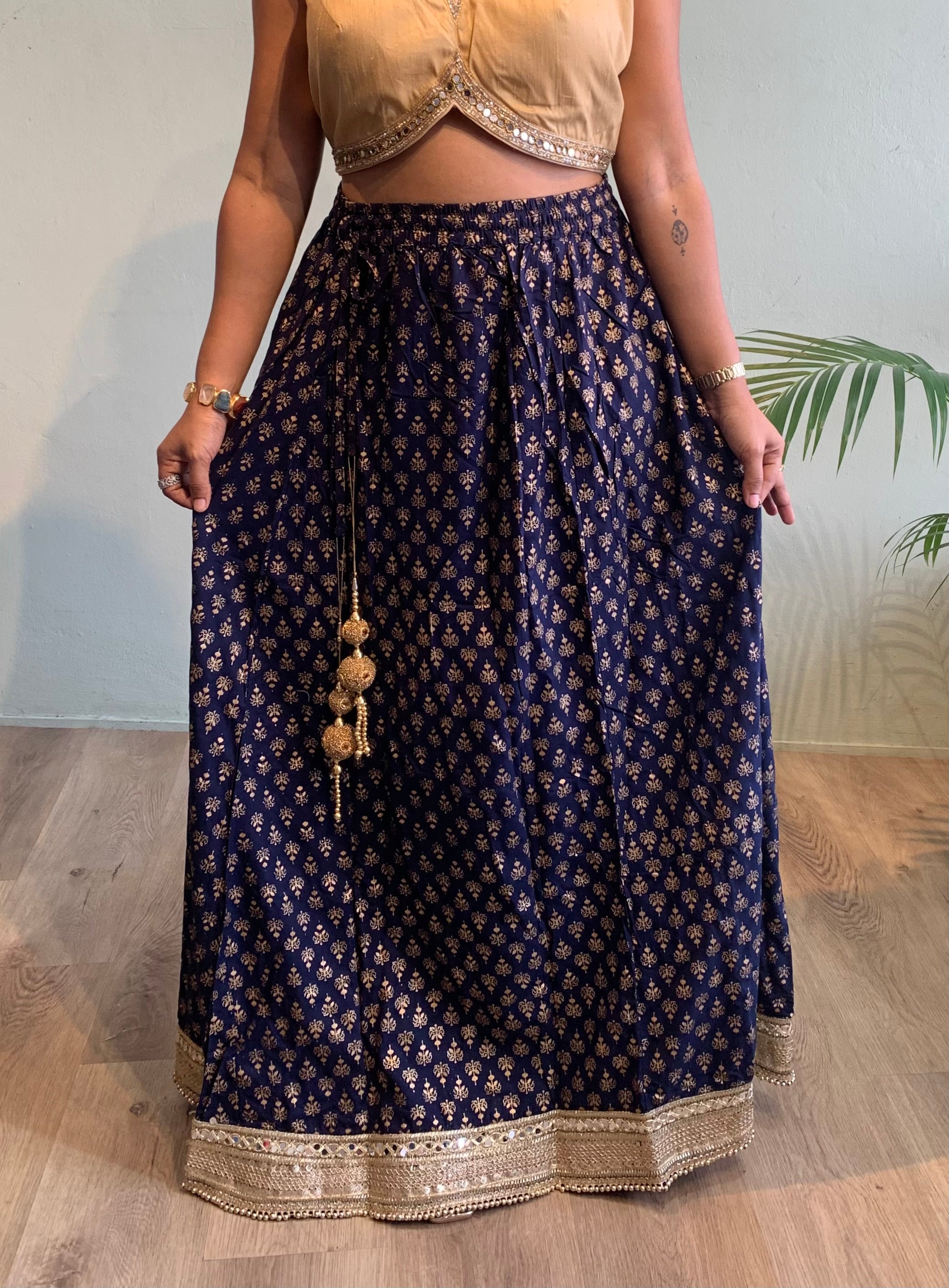 Cotton chanderi skirt