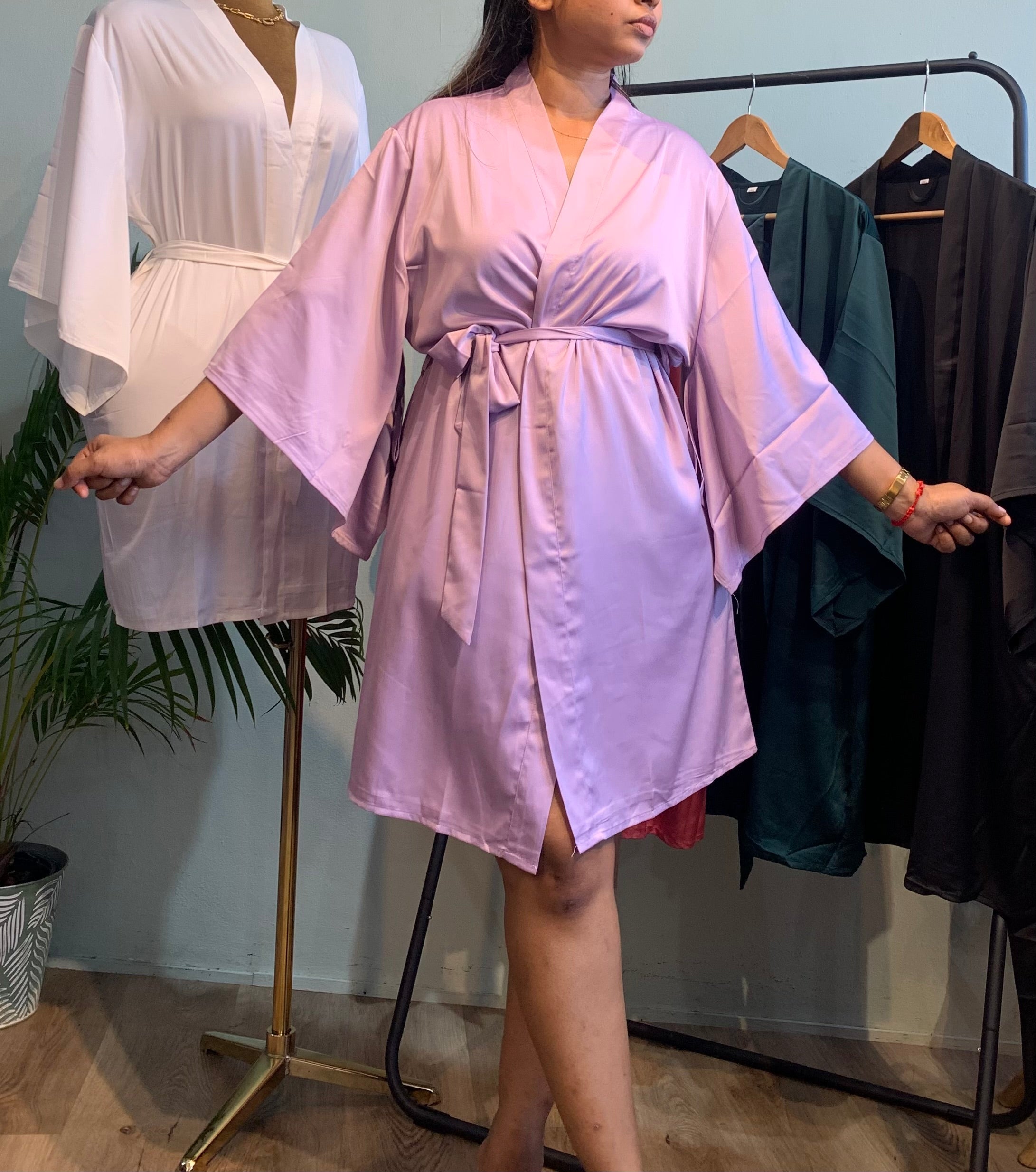 Soft satin mini gown