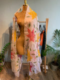 Organza handpainted dupatta