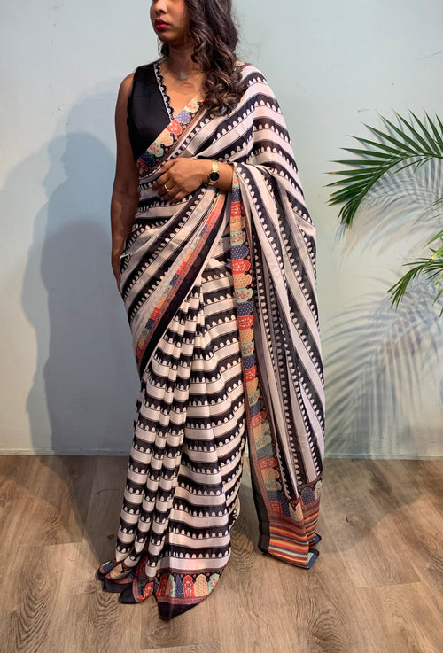 Aisha silk georgette saree