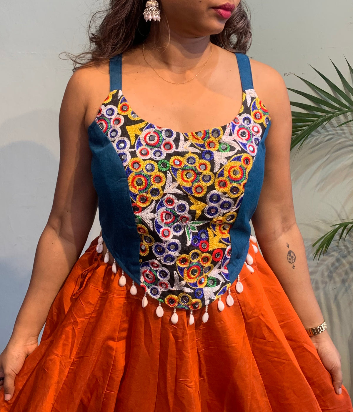 Multi cowrie choli