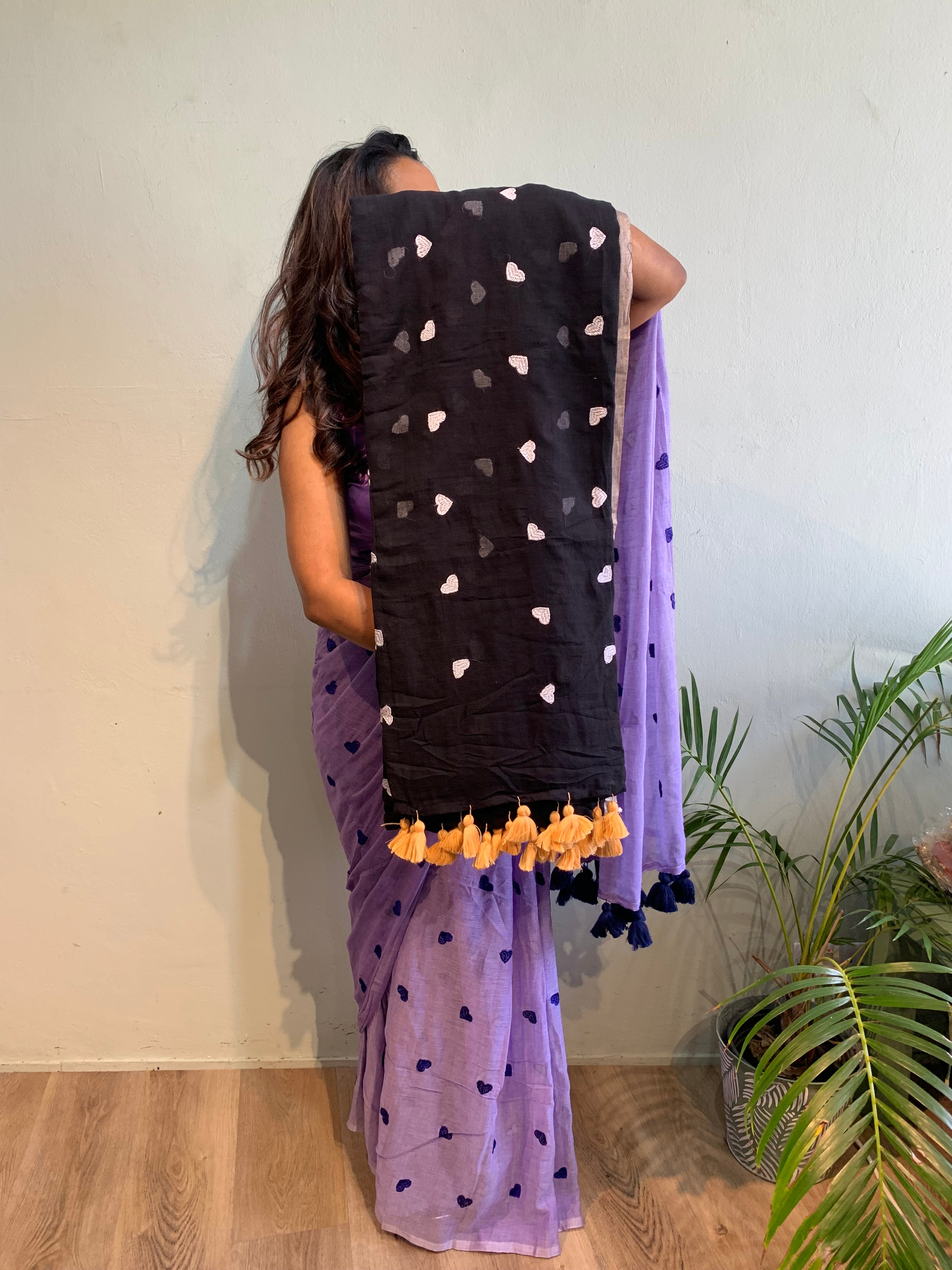 Heart mulmul saree