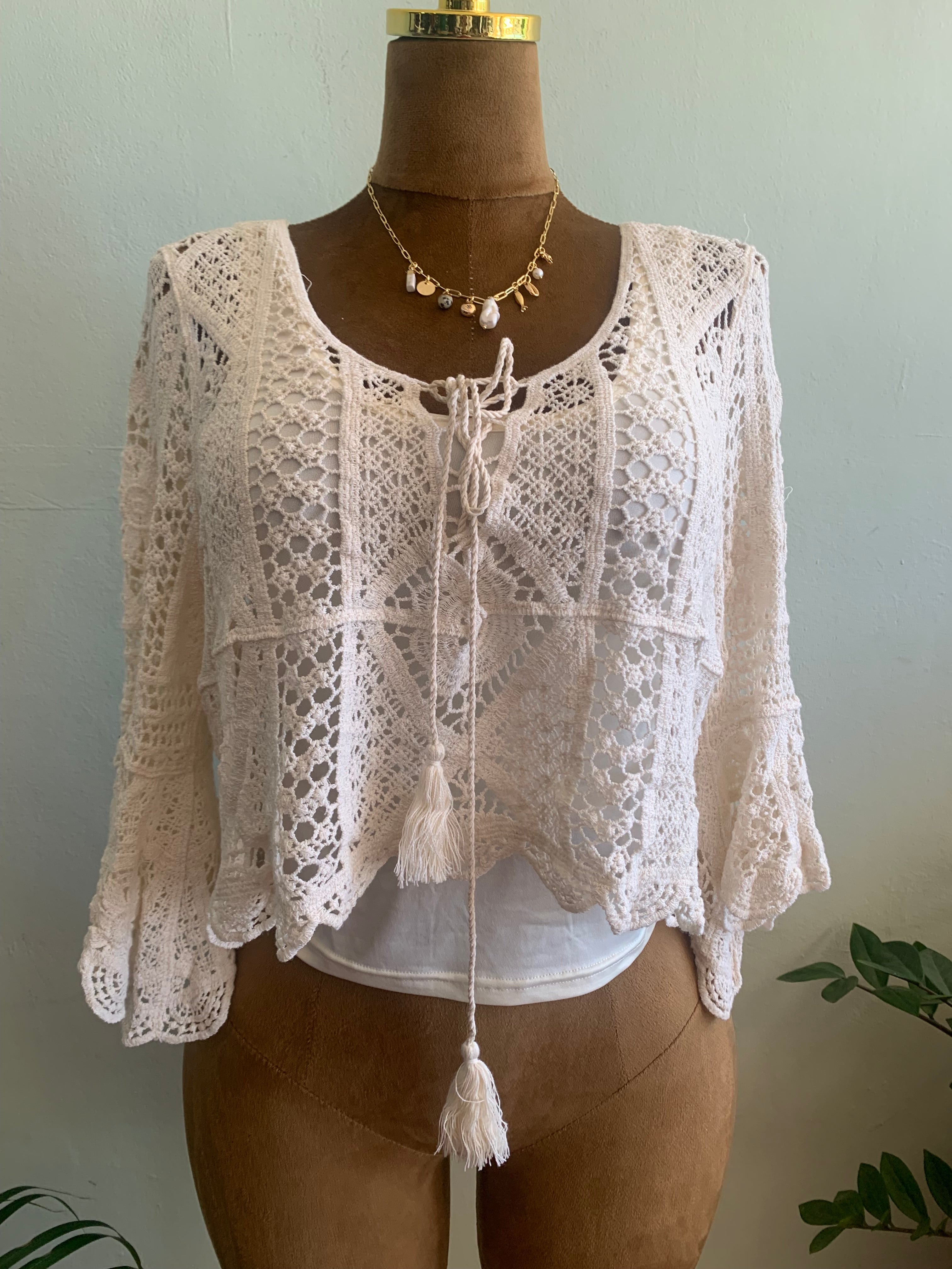 Boho crochet top set