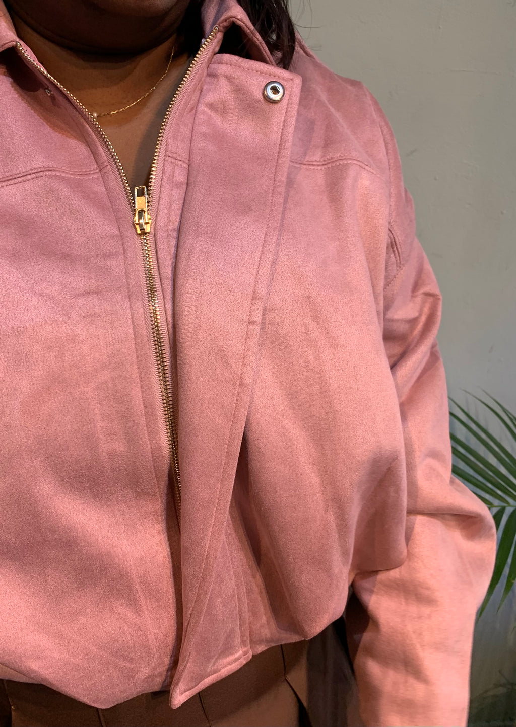 Suede Oversize bomber jacket