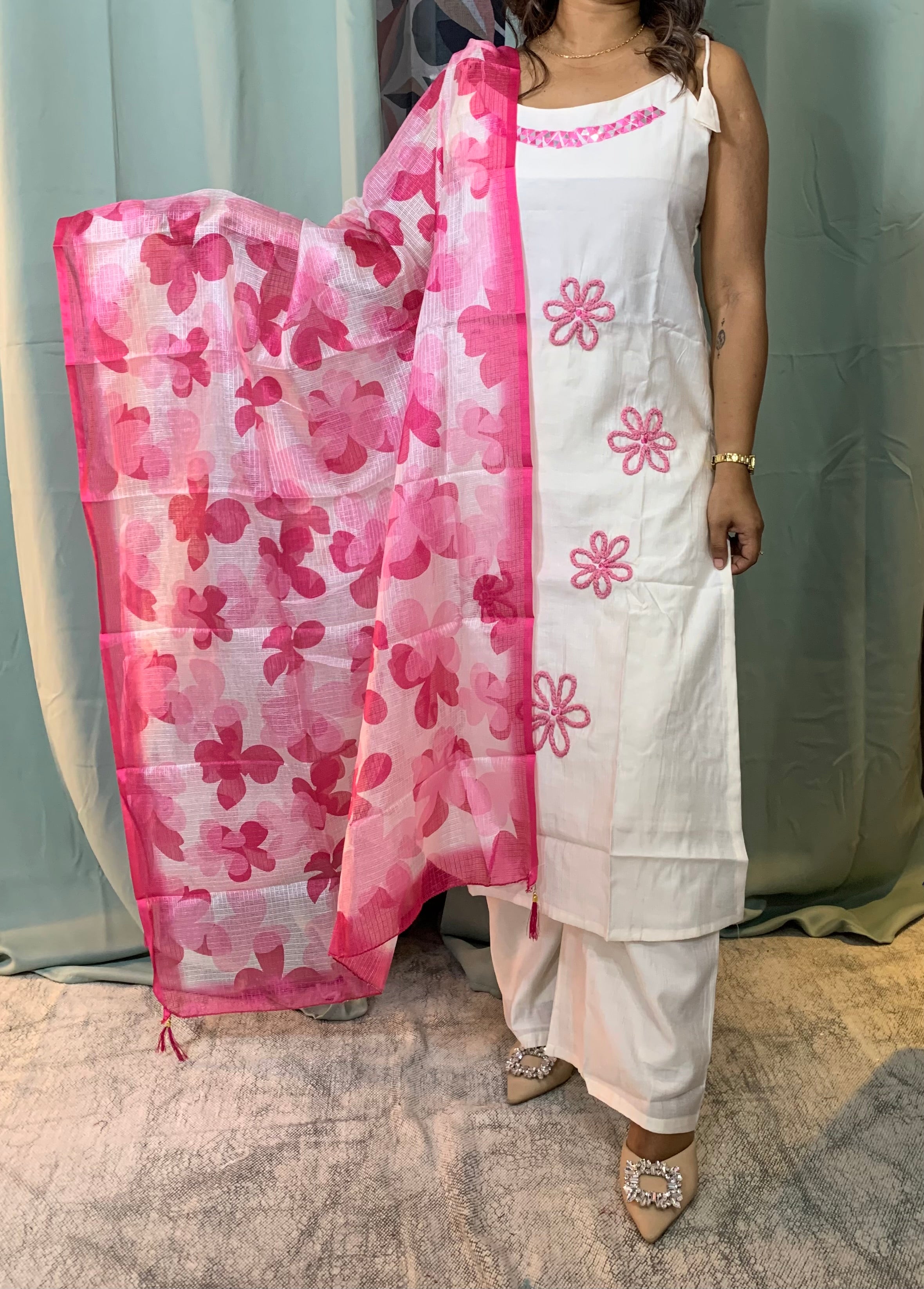 Floral strap Churidar