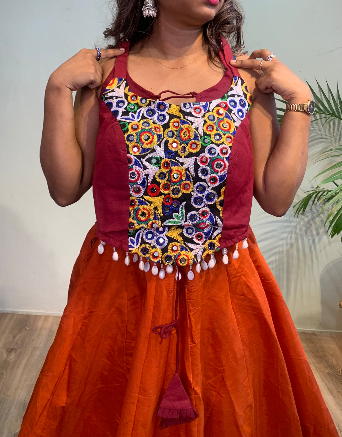 Multi cowrie choli
