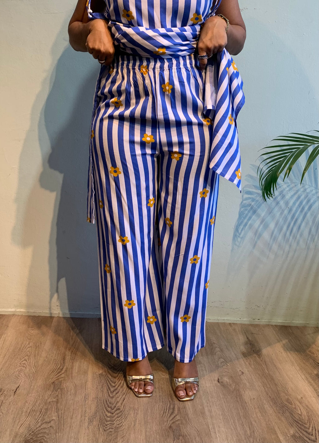 Striped cotton cordset