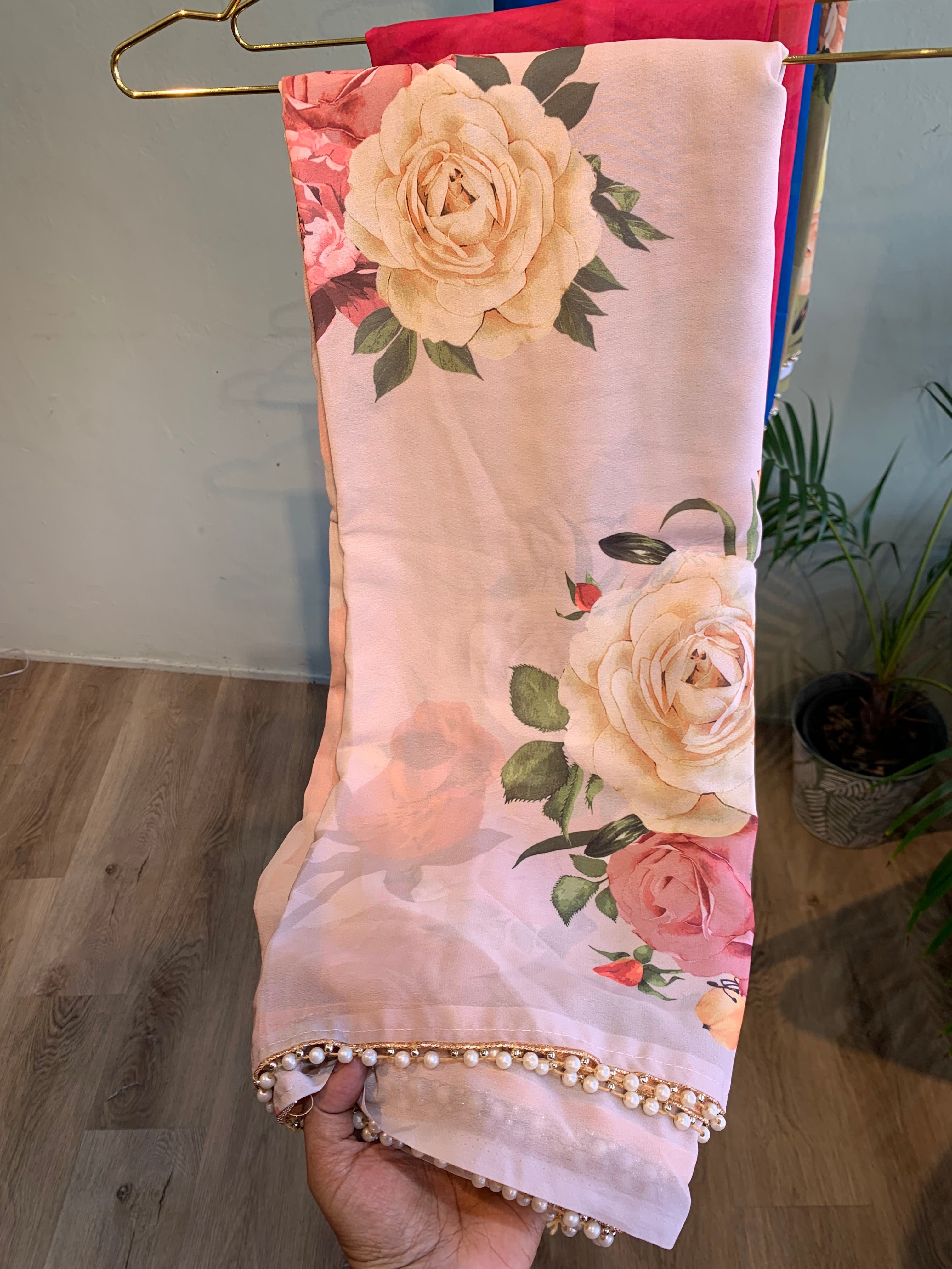 Georgette floral saree