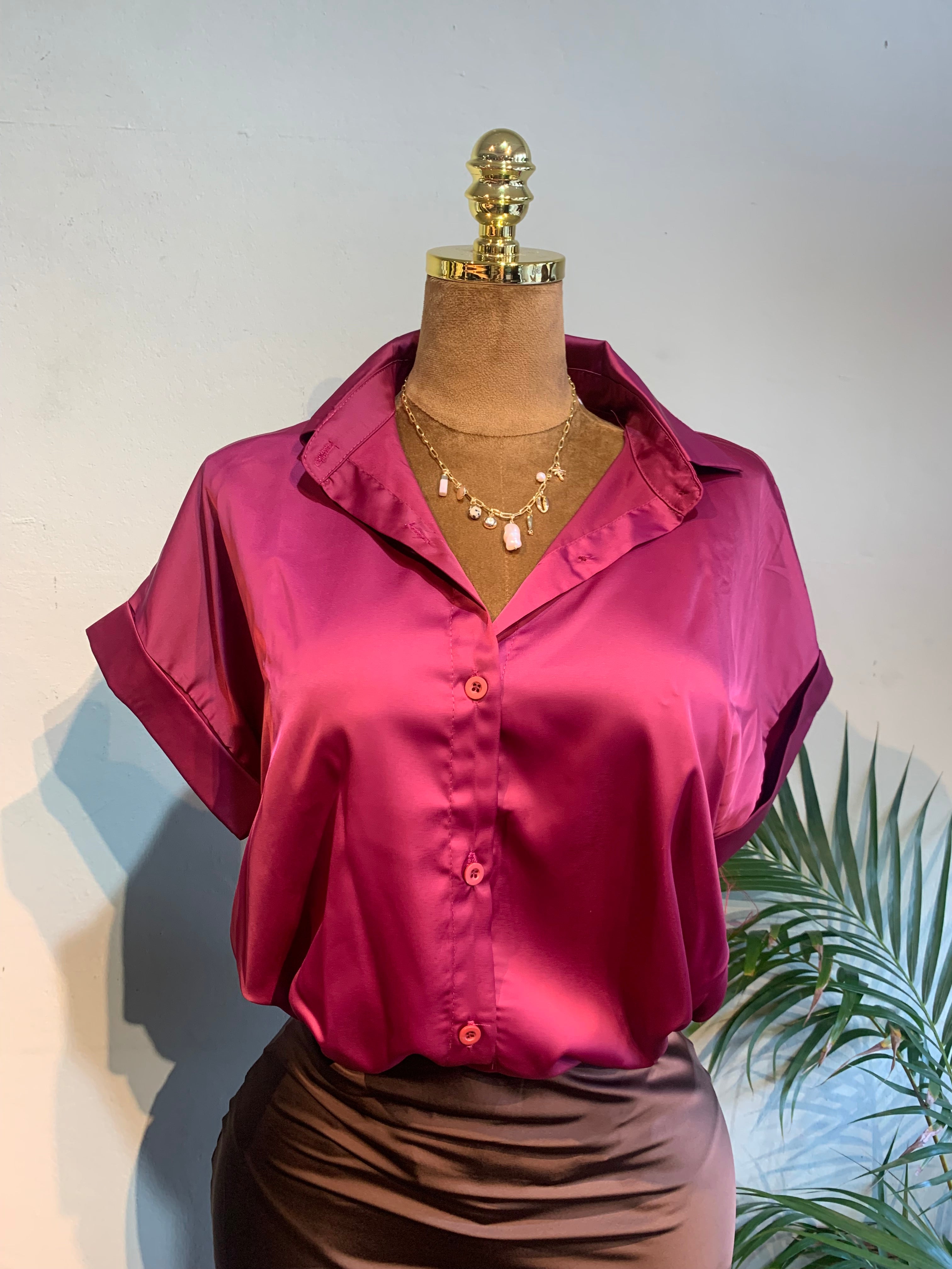 Sally satin blouse