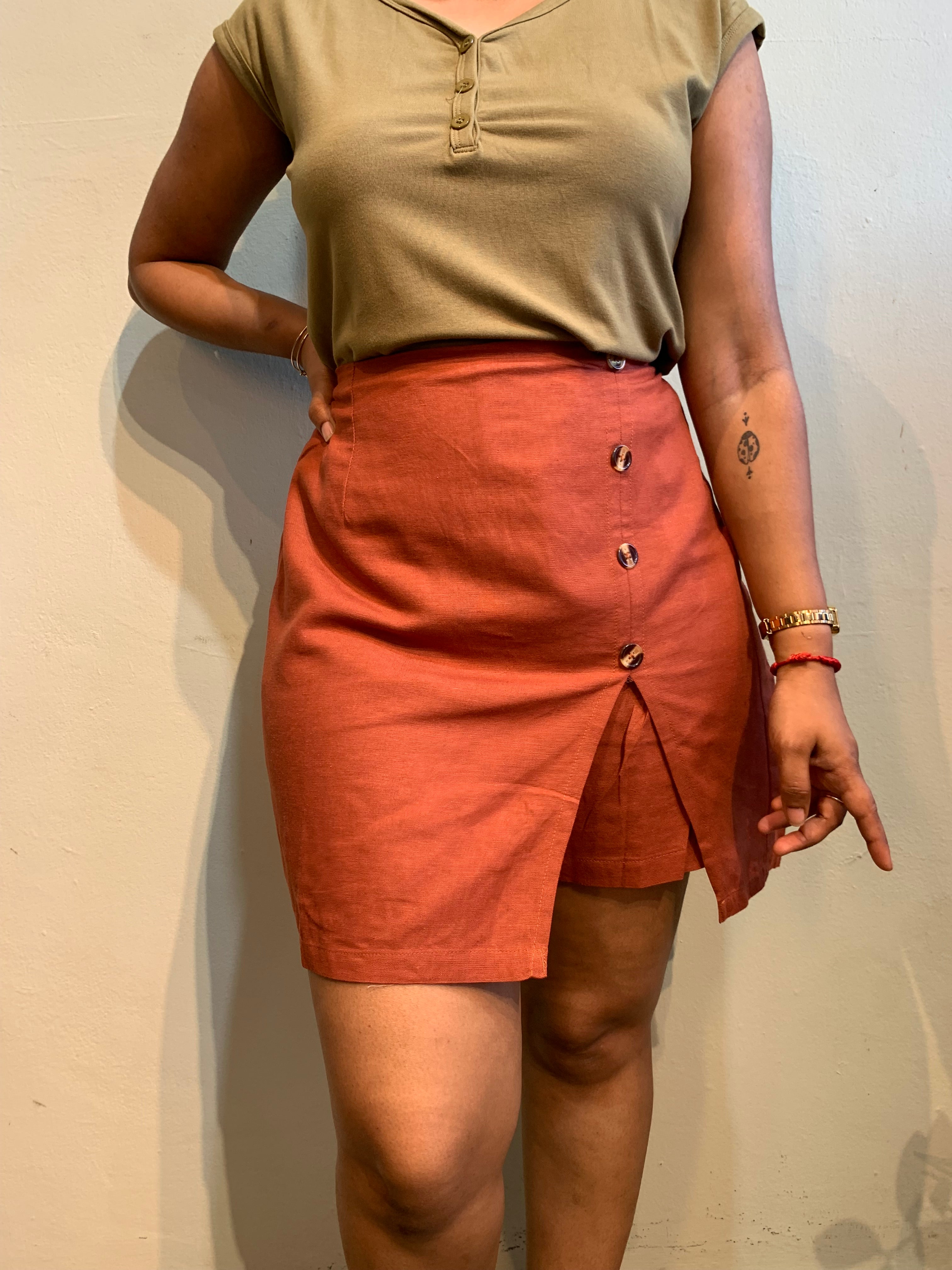 Buttoned Skort