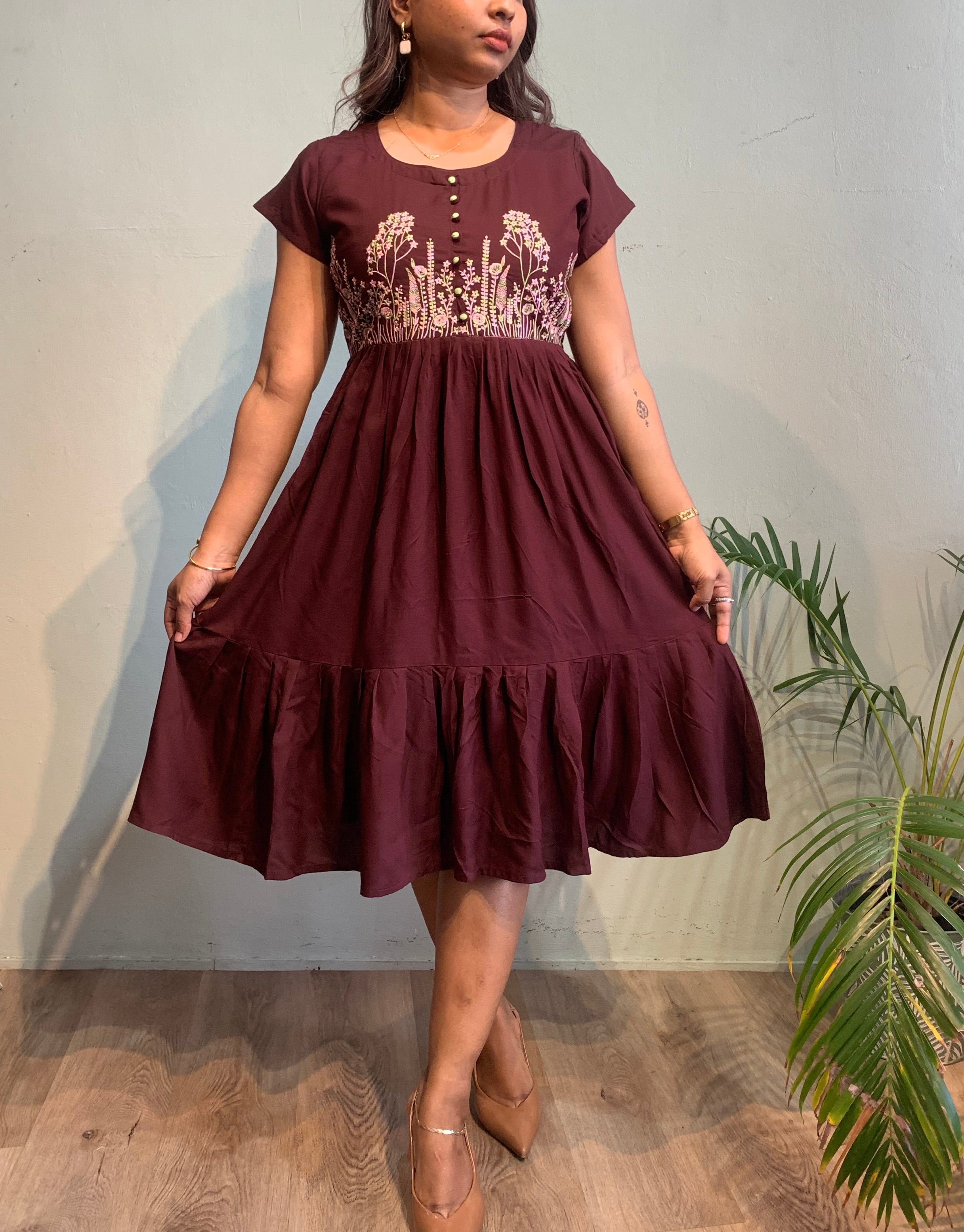 Embroidered cotton dress