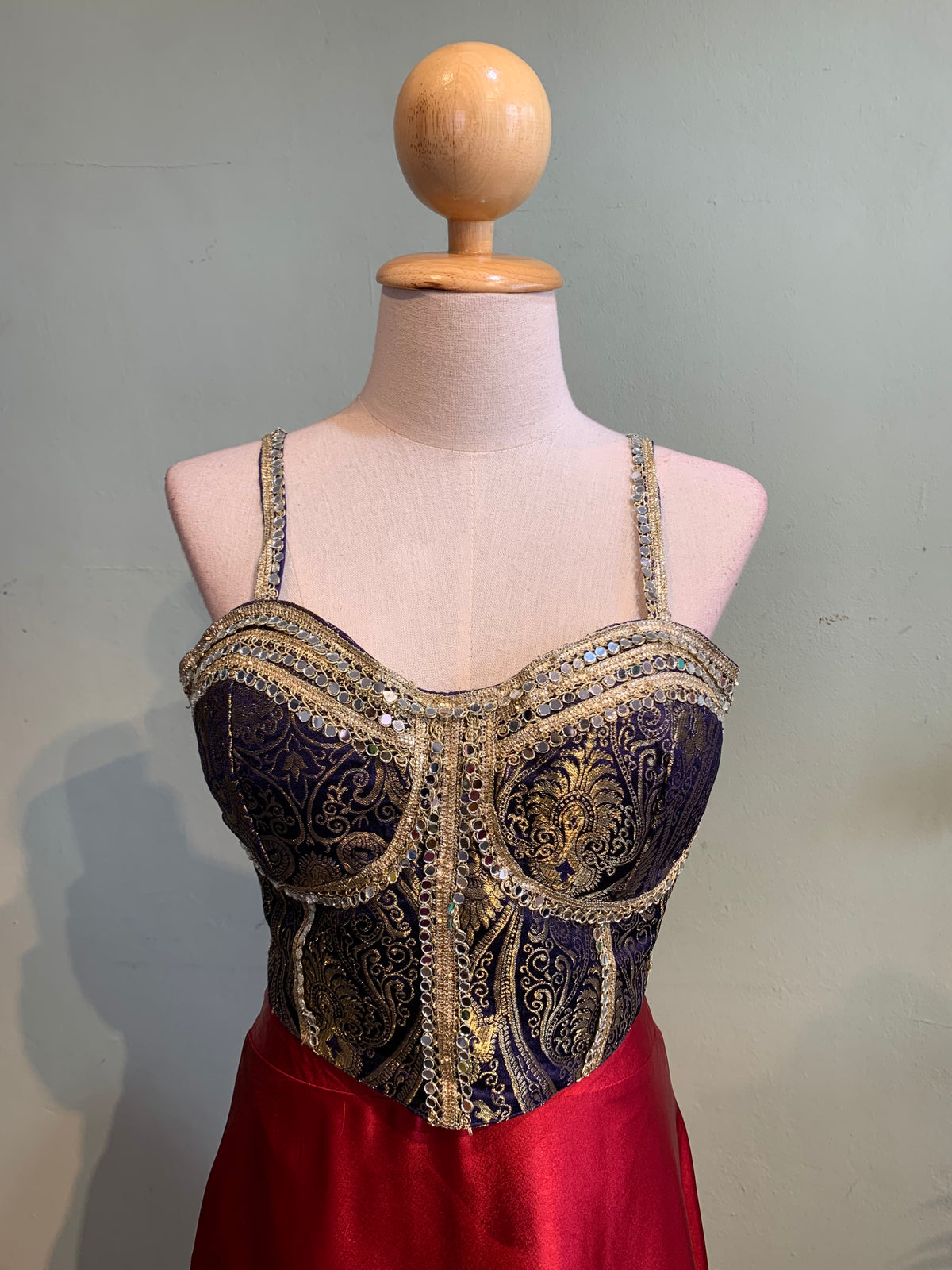 Corset small mirror choli