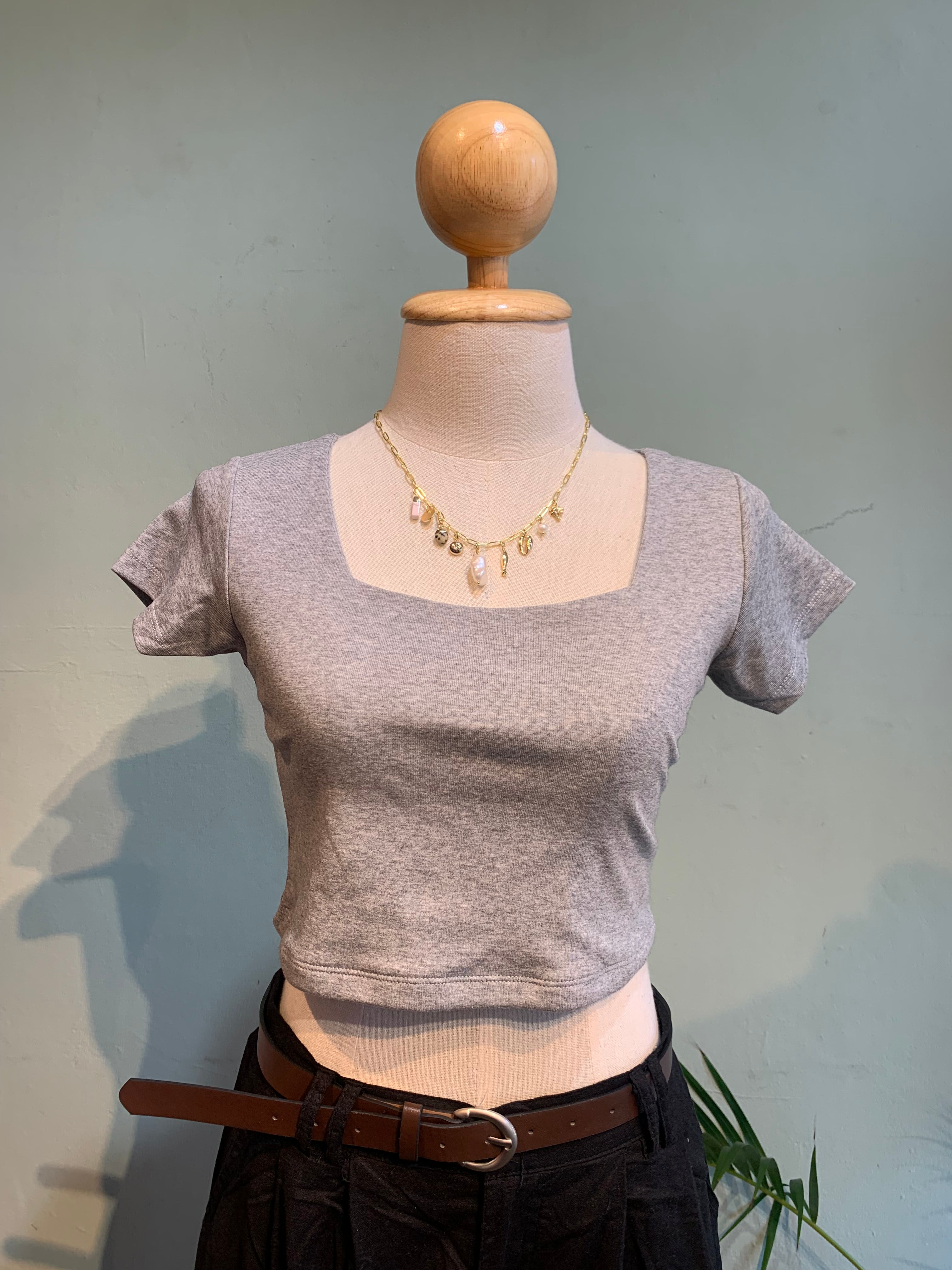 Crop top square neck