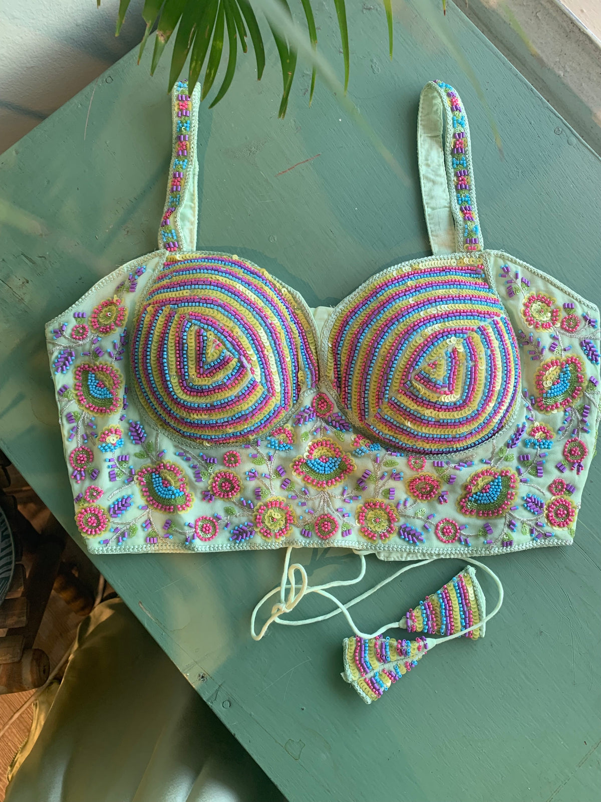 Beaded corset choli