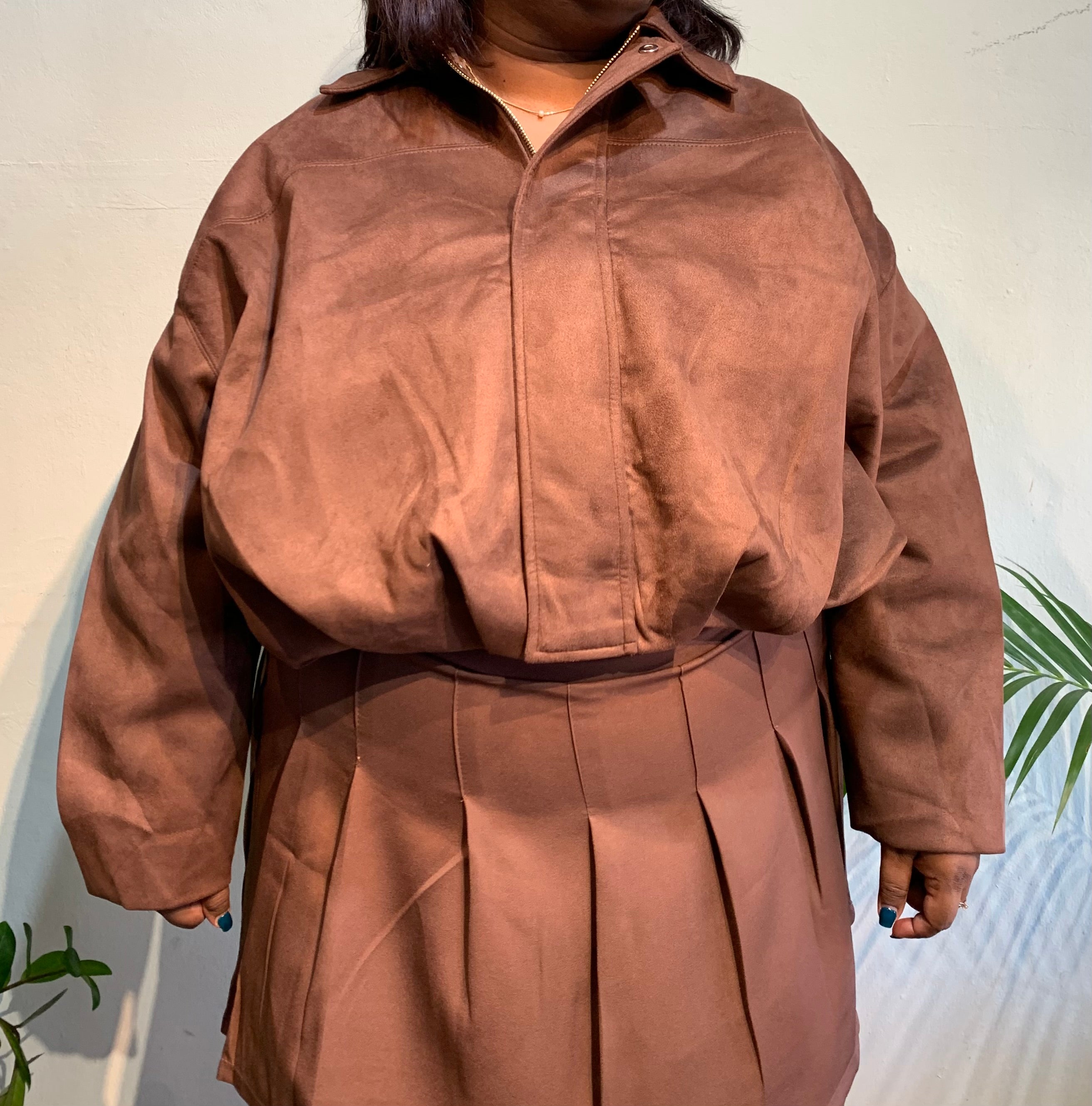 Suede Oversize bomber jacket