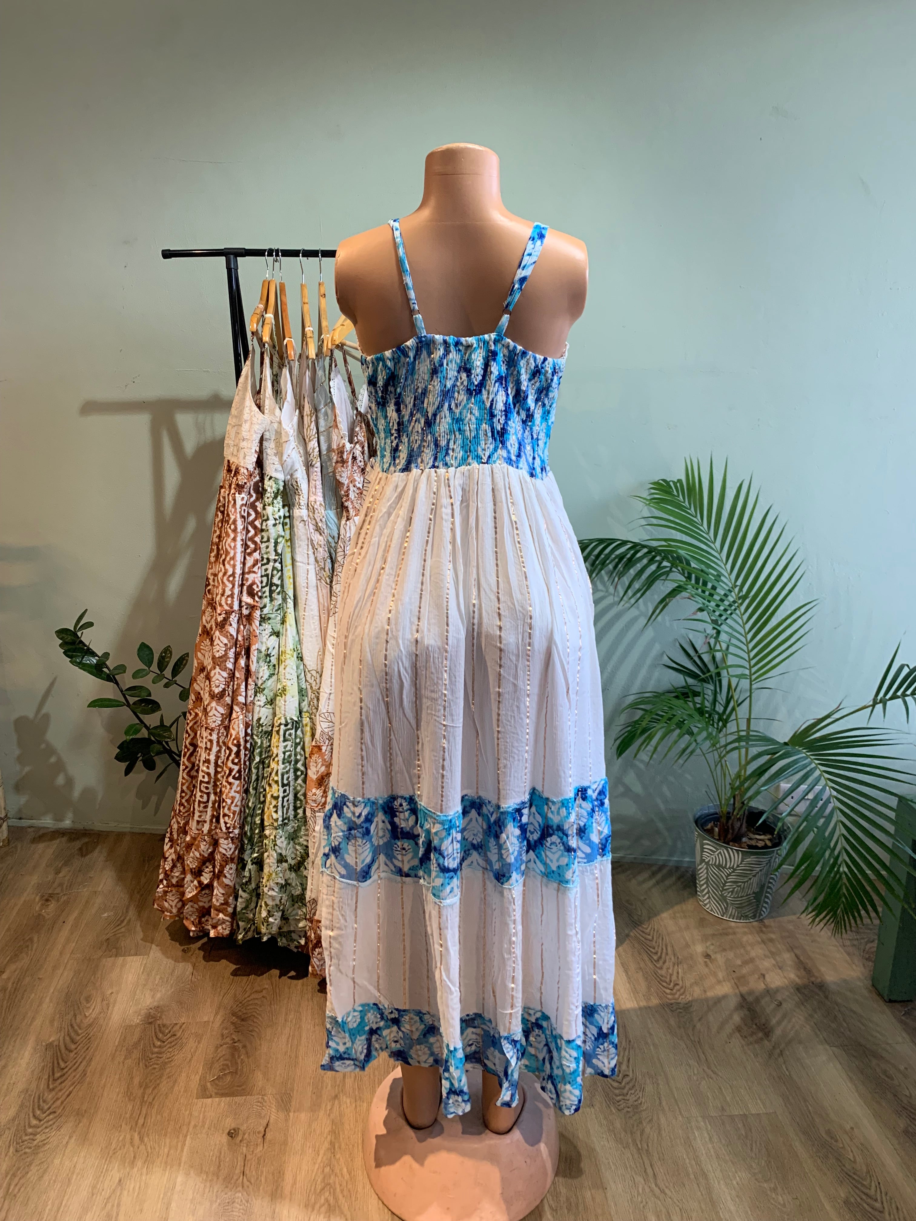 Embroidered floral boho dress