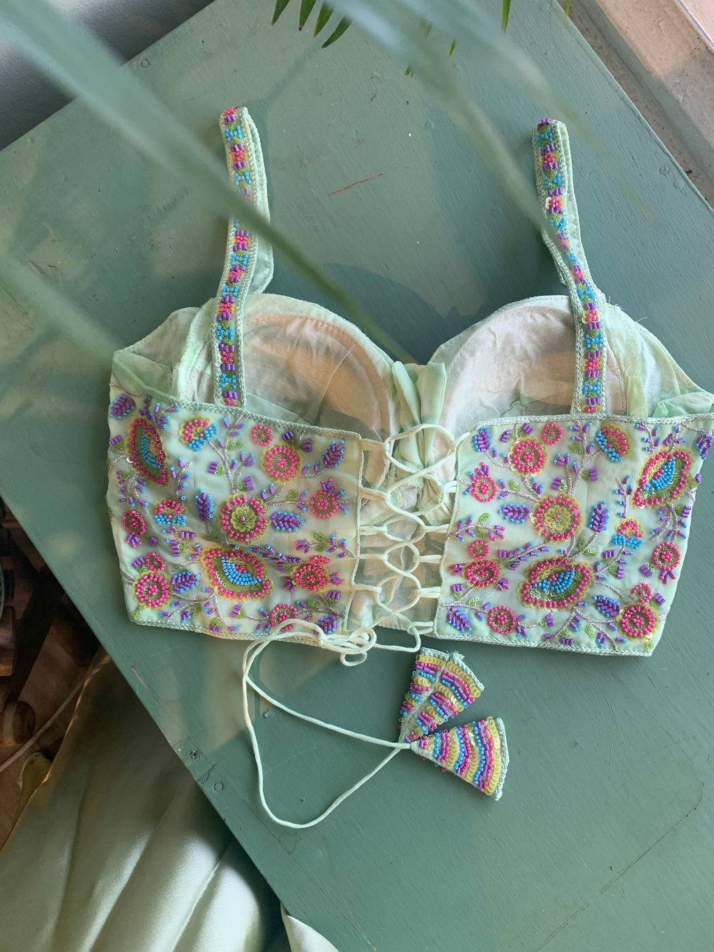 Beaded corset choli