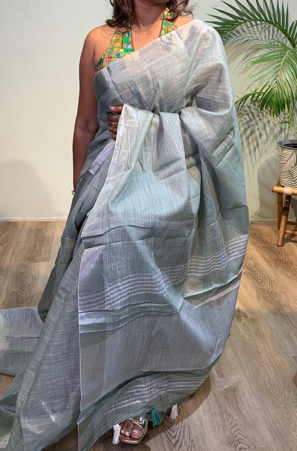 Linen saree