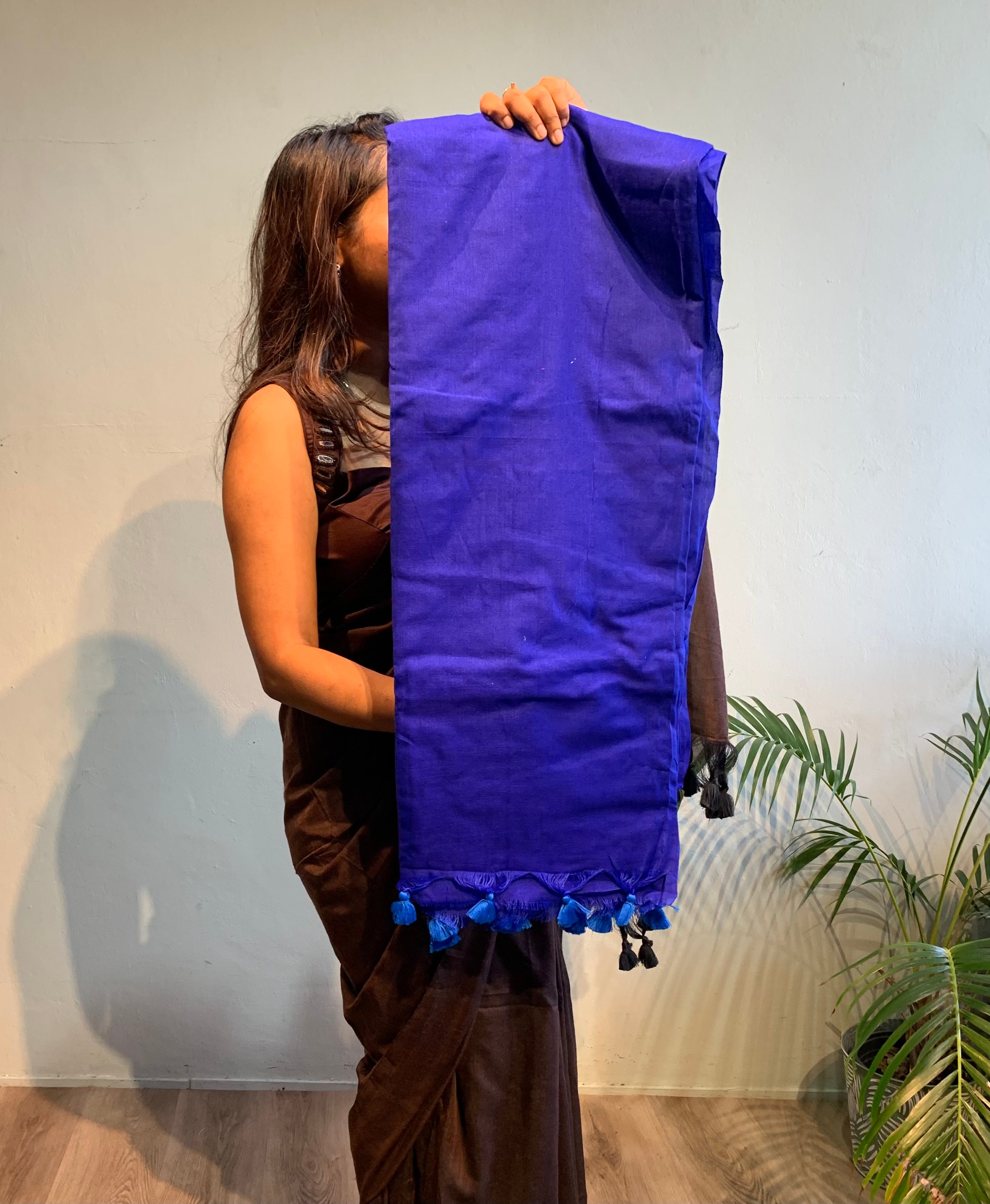 Khadi plain saree