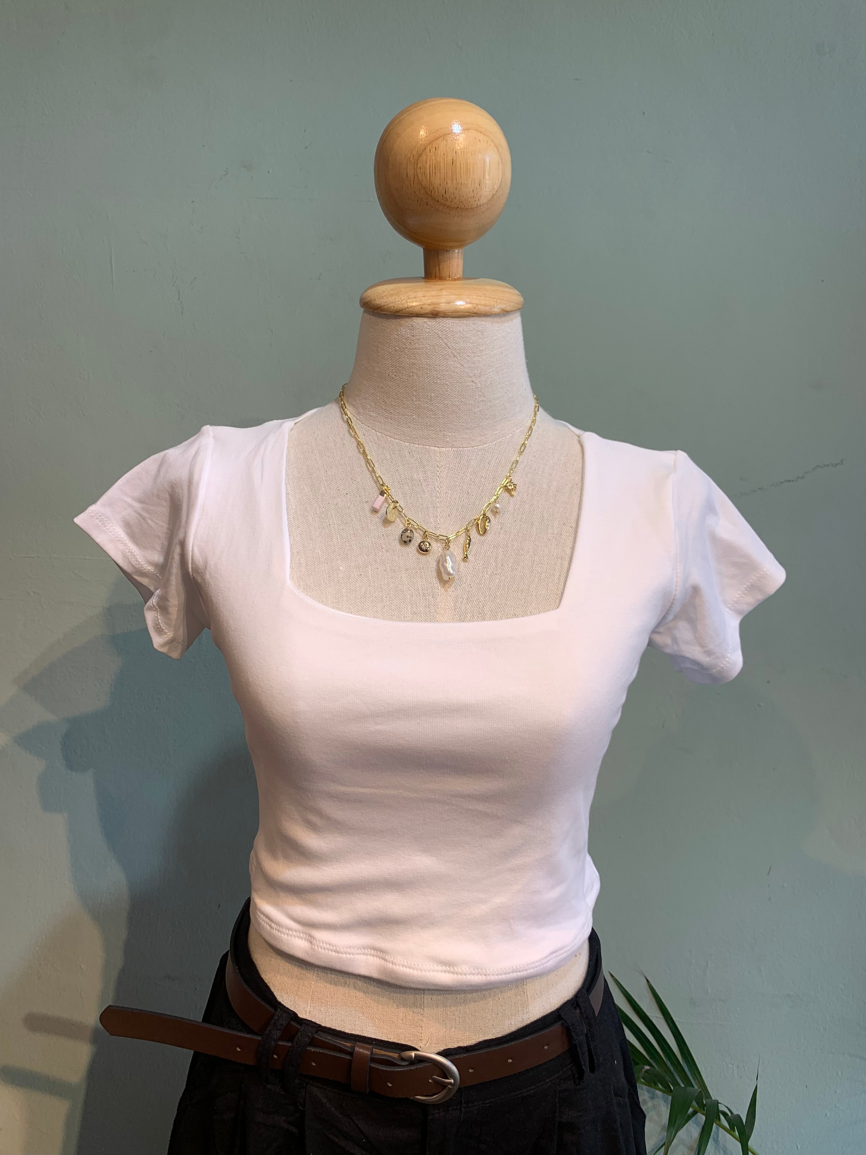 Crop top square neck