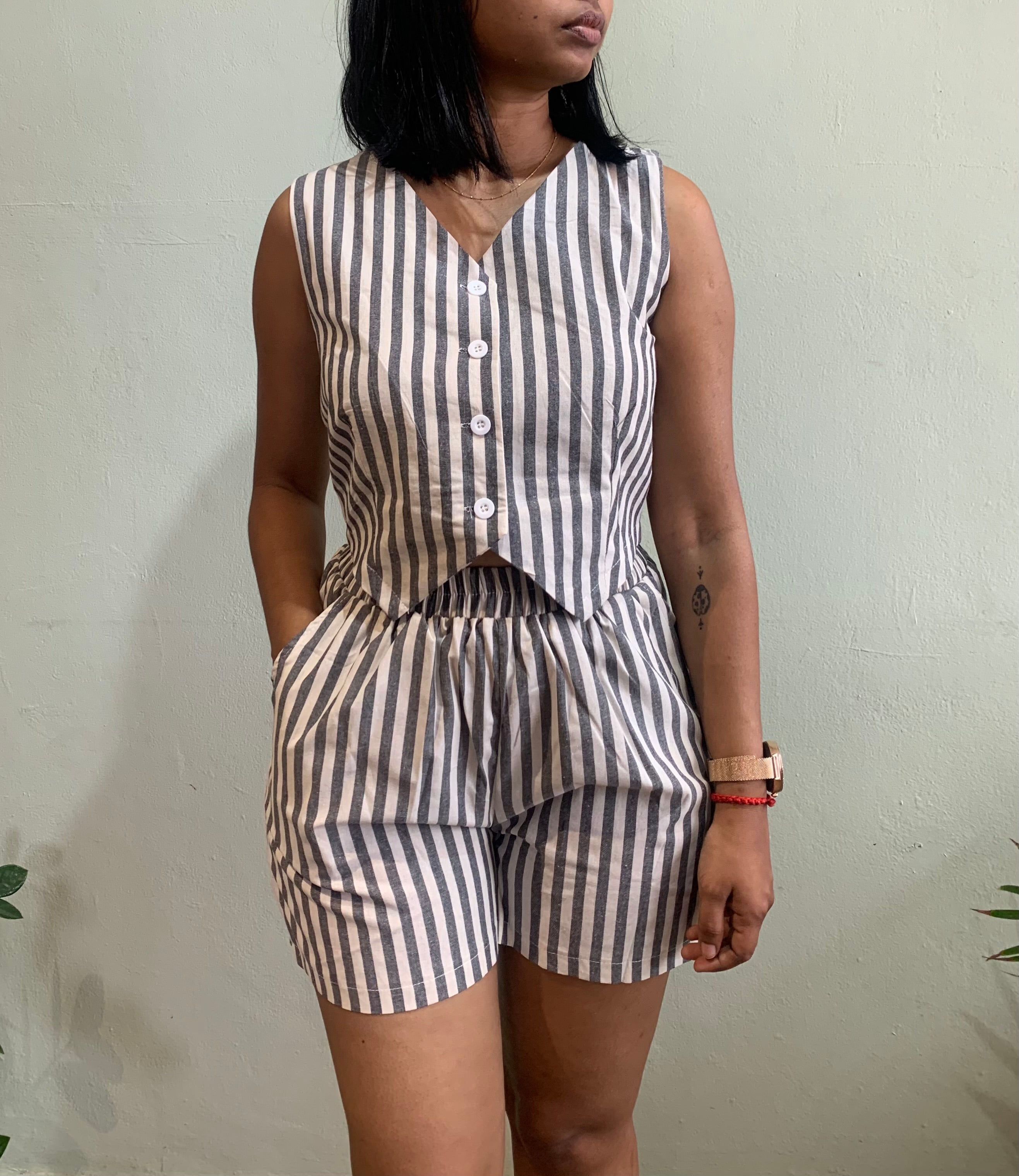Striped Coord Set Shorts