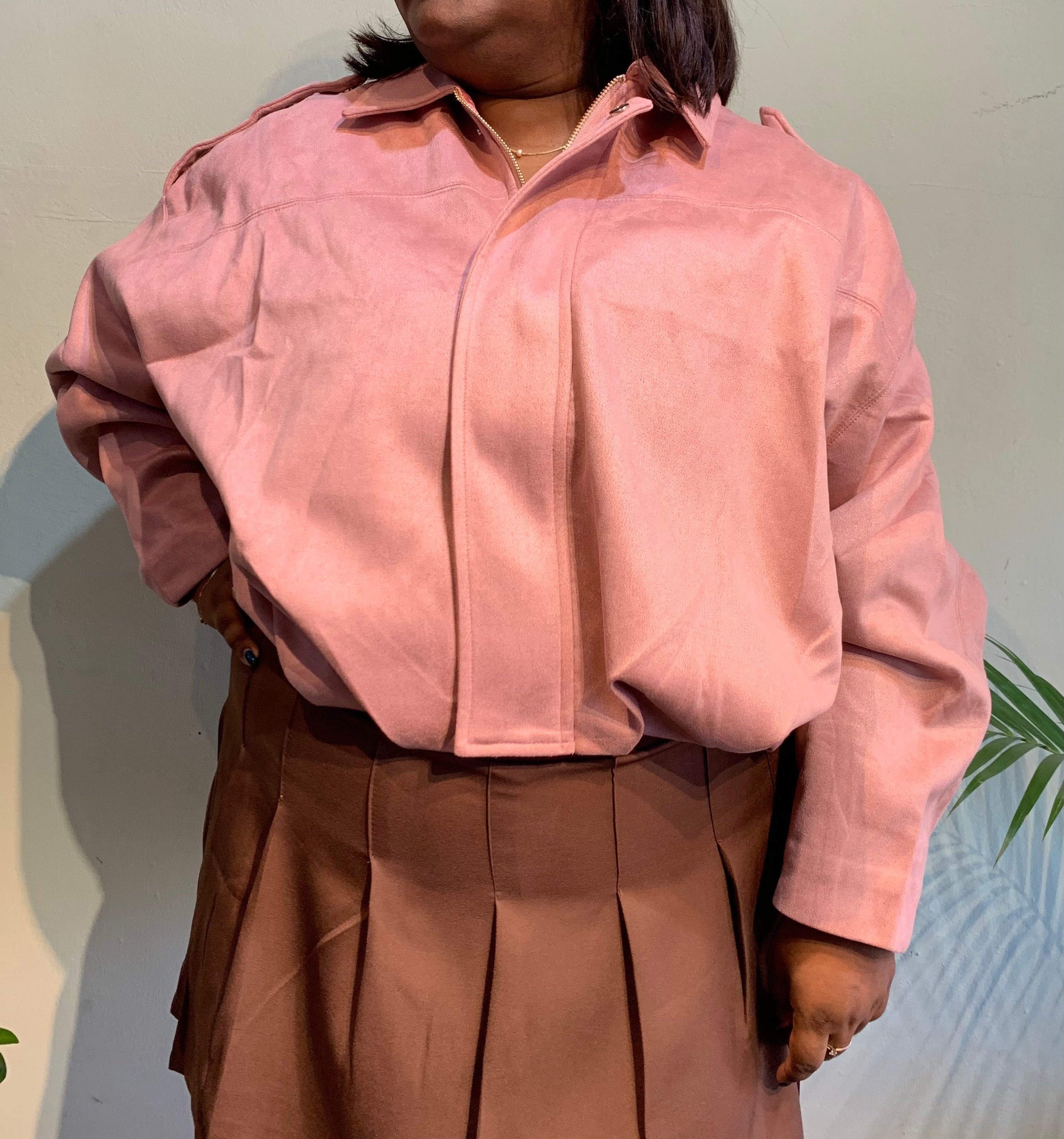 Suede Oversize bomber jacket