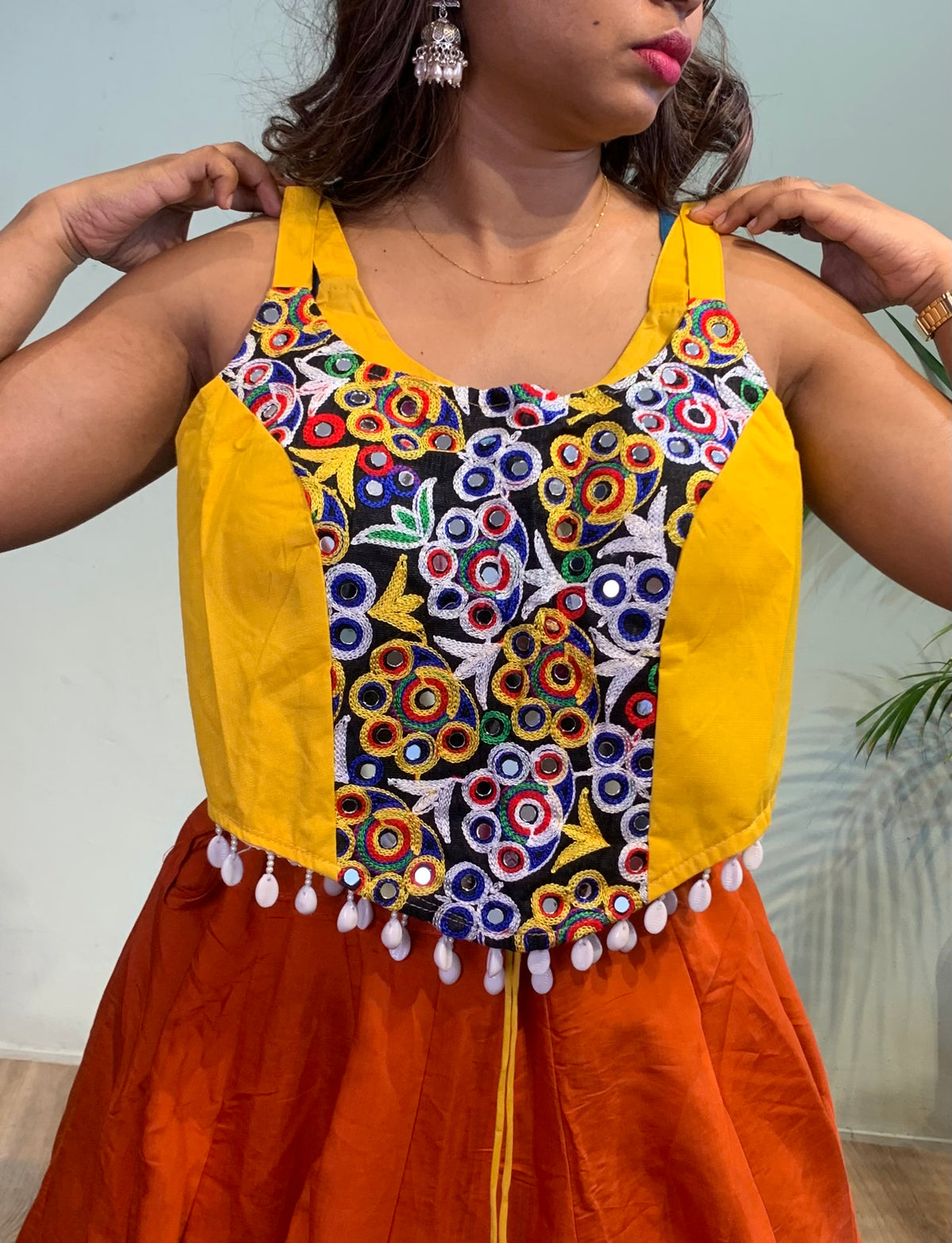 Multi cowrie choli