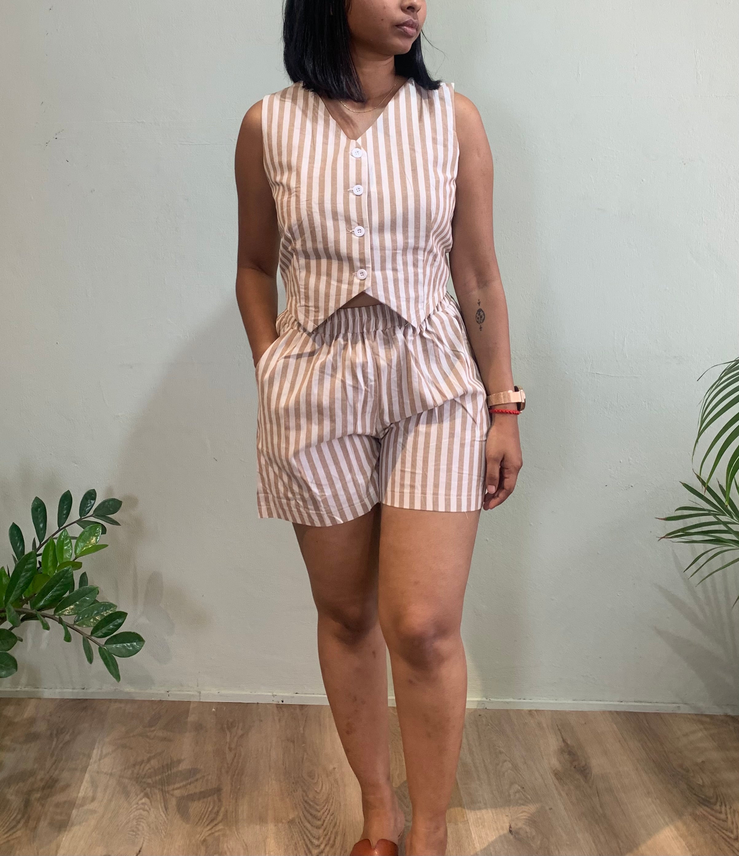 Striped Coord Set Shorts