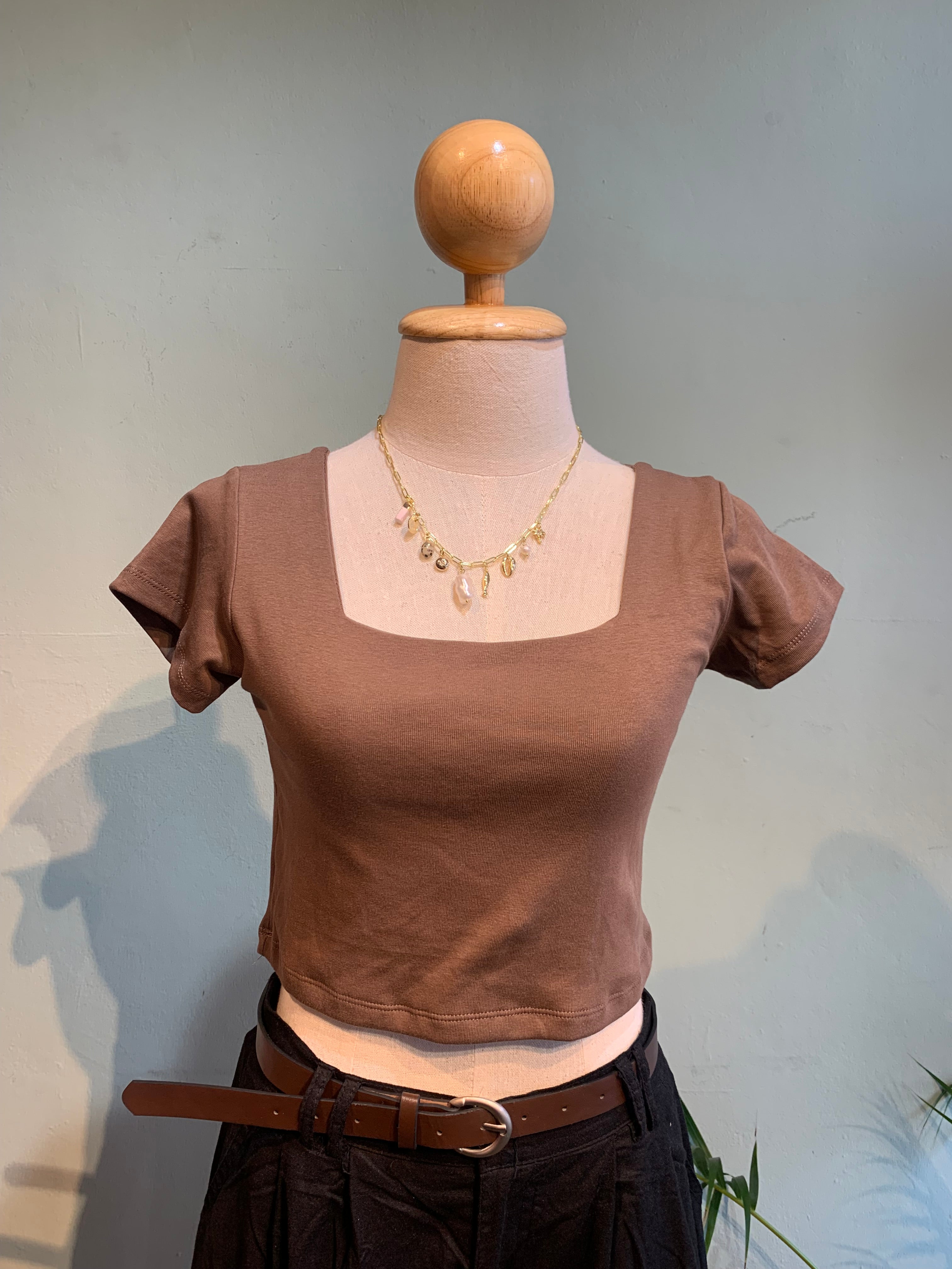 Crop top square neck