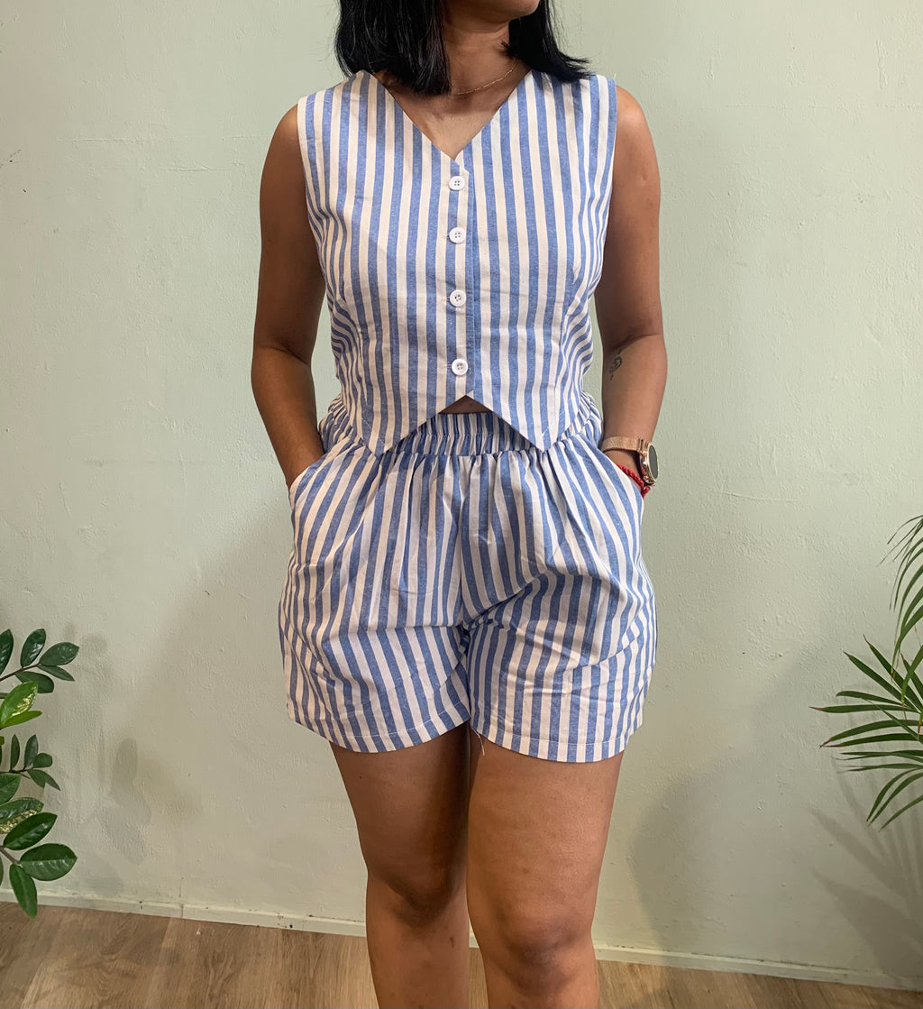 Striped Coord Set Shorts