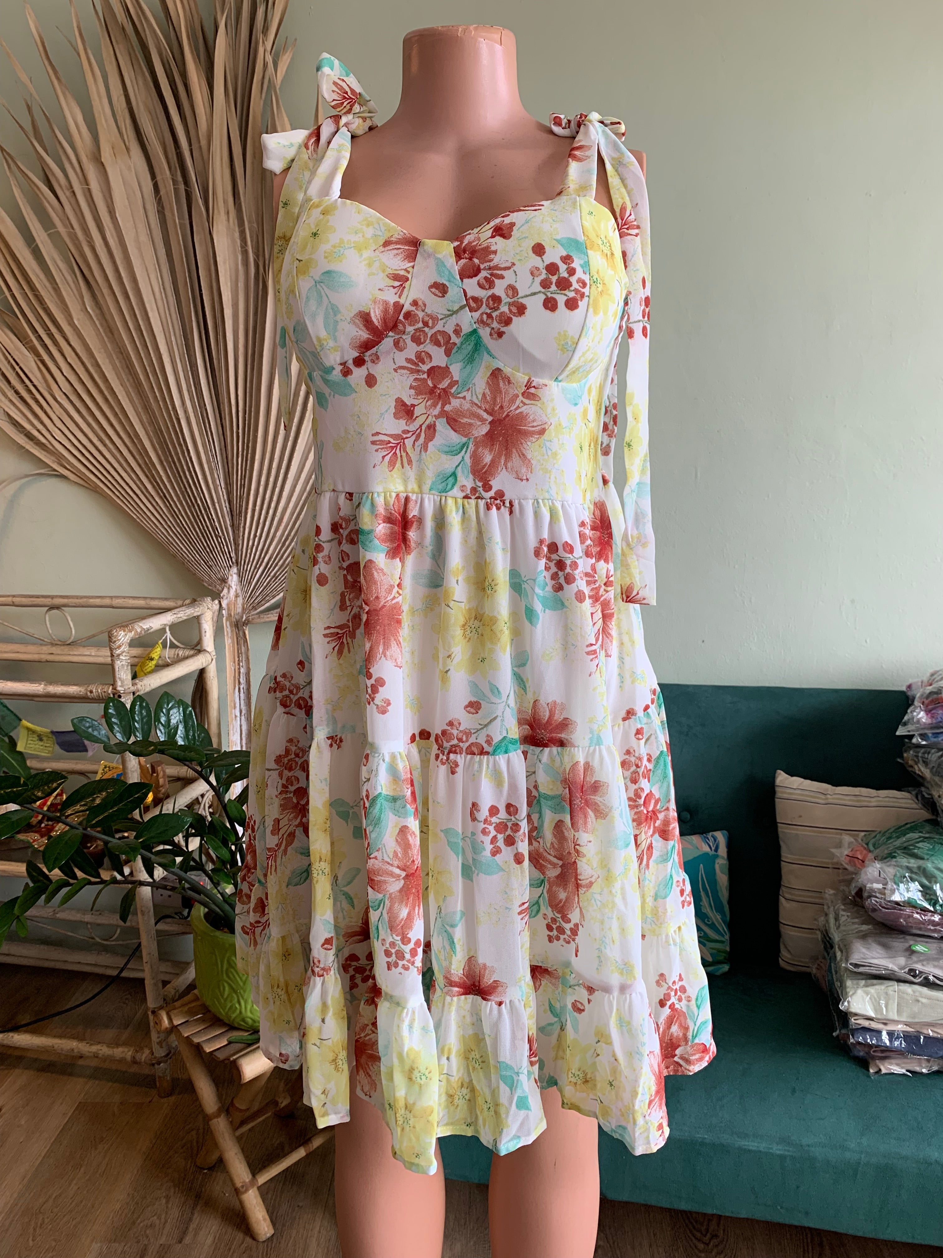 Mini Chiffon dress with ties