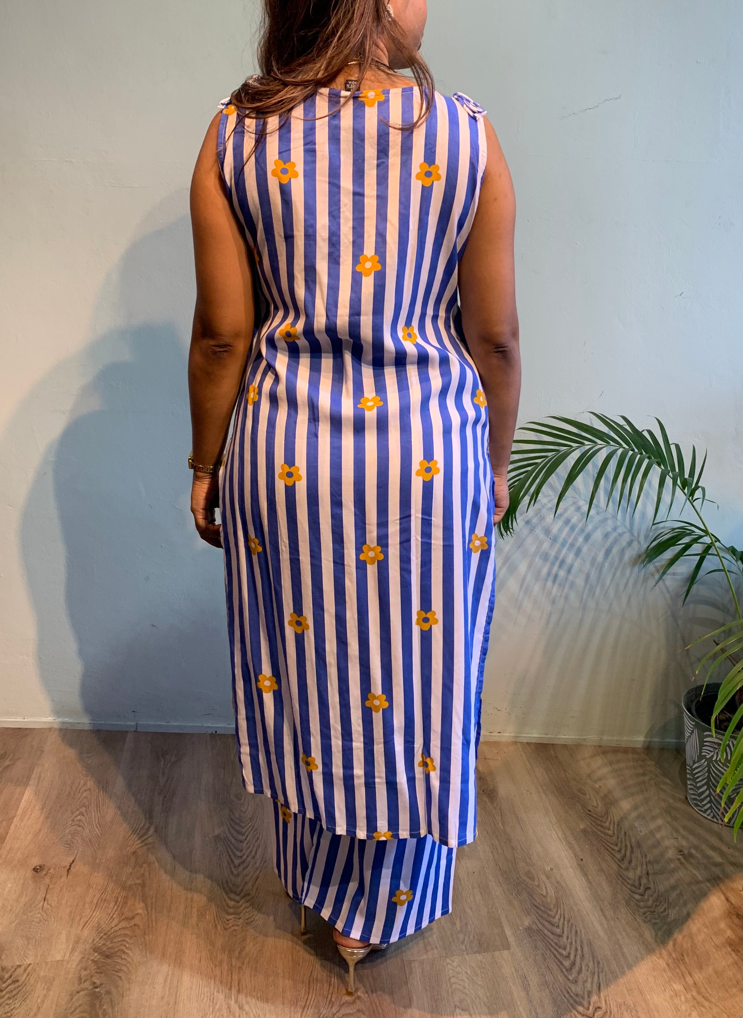 Striped cotton cordset