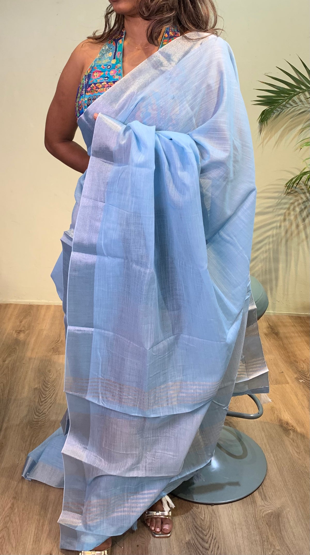 Linen saree