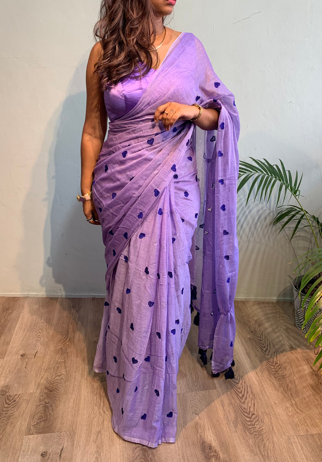 Heart mulmul saree