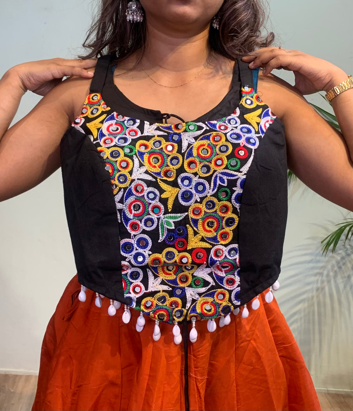 Multi cowrie choli