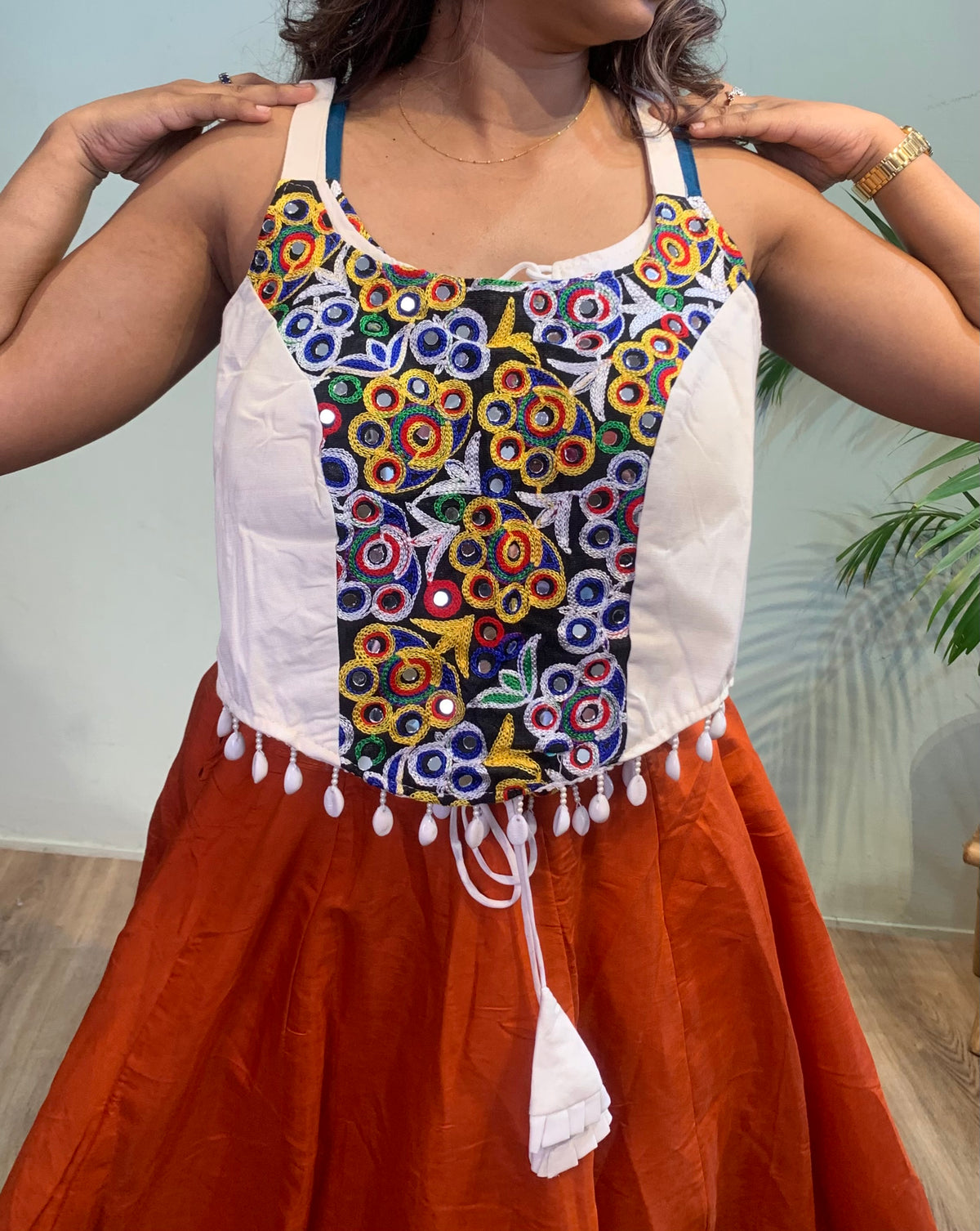 Multi cowrie choli